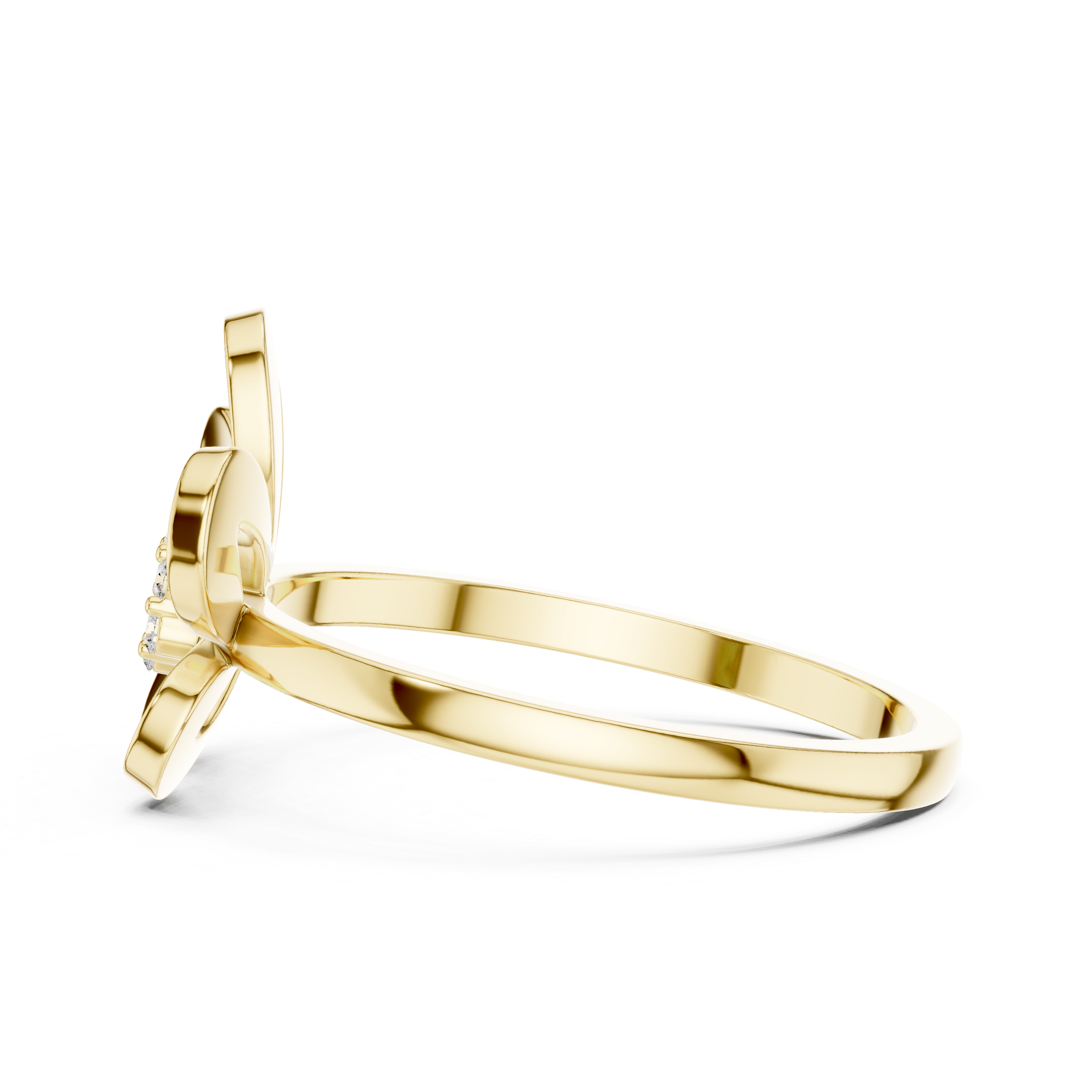 Diamond Blossom Flower Ring – Open Petal Floral Statement Ring