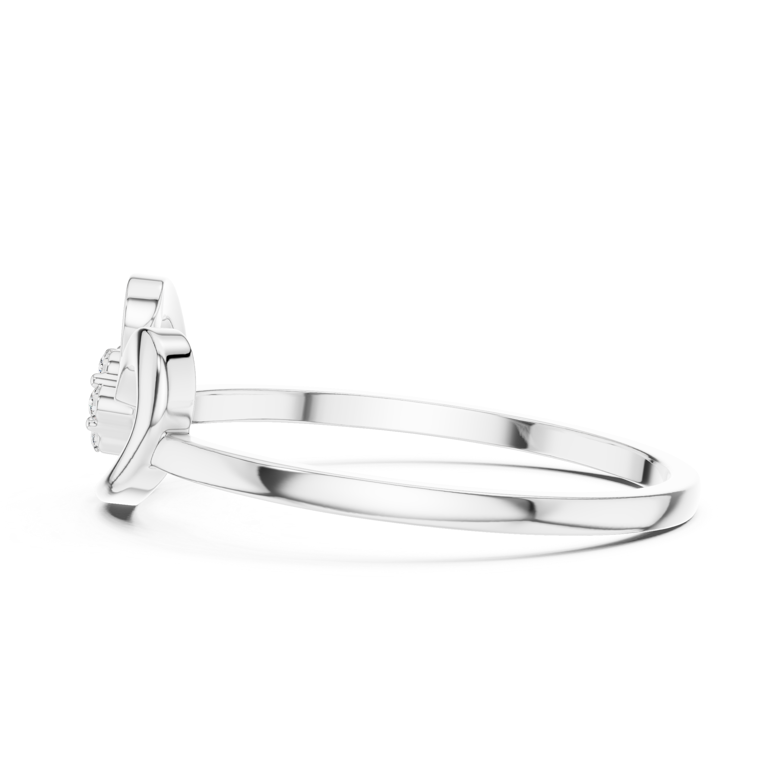 Diamond Swirl Cluster Ring – Modern Open Loop Minimalist Ring