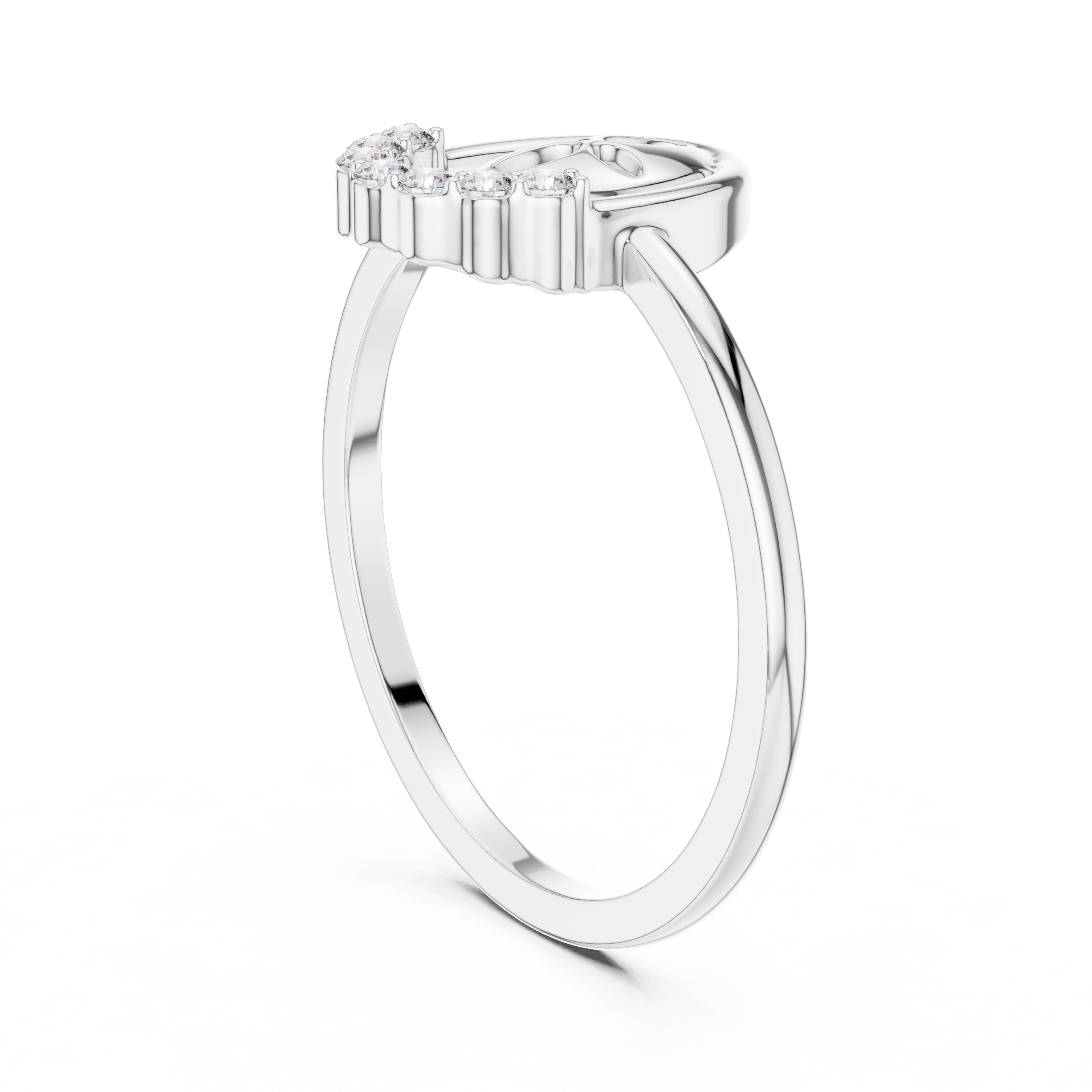 Lucky Mask Diamond Ring – Minimalist Oval Charm Ring