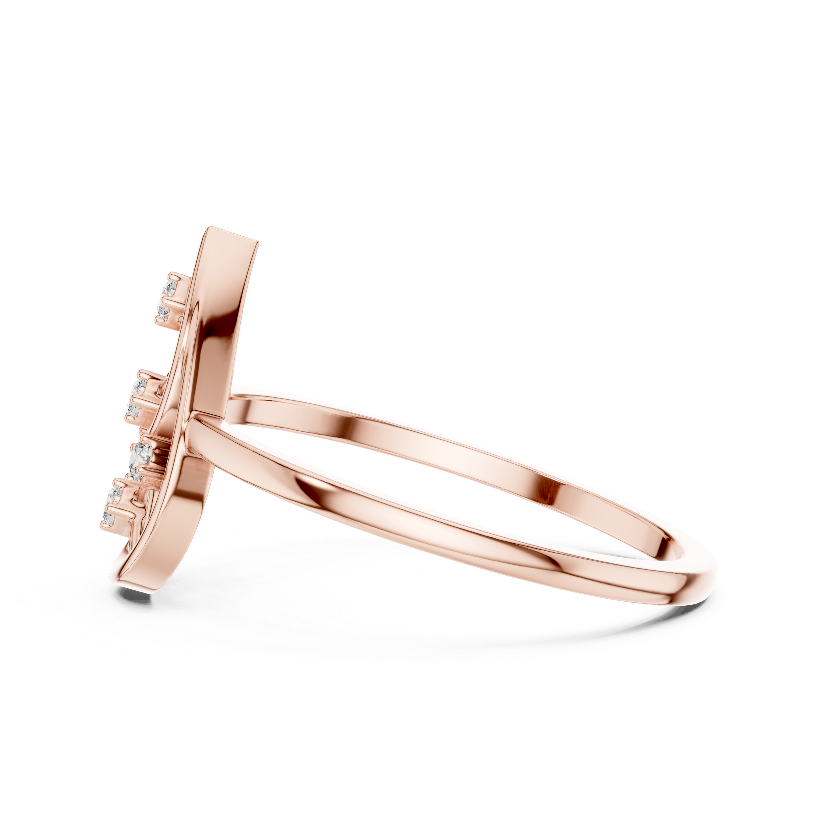 Diamond Teardrop Openwork Ring – Geometric Pear Shape Statement Ring