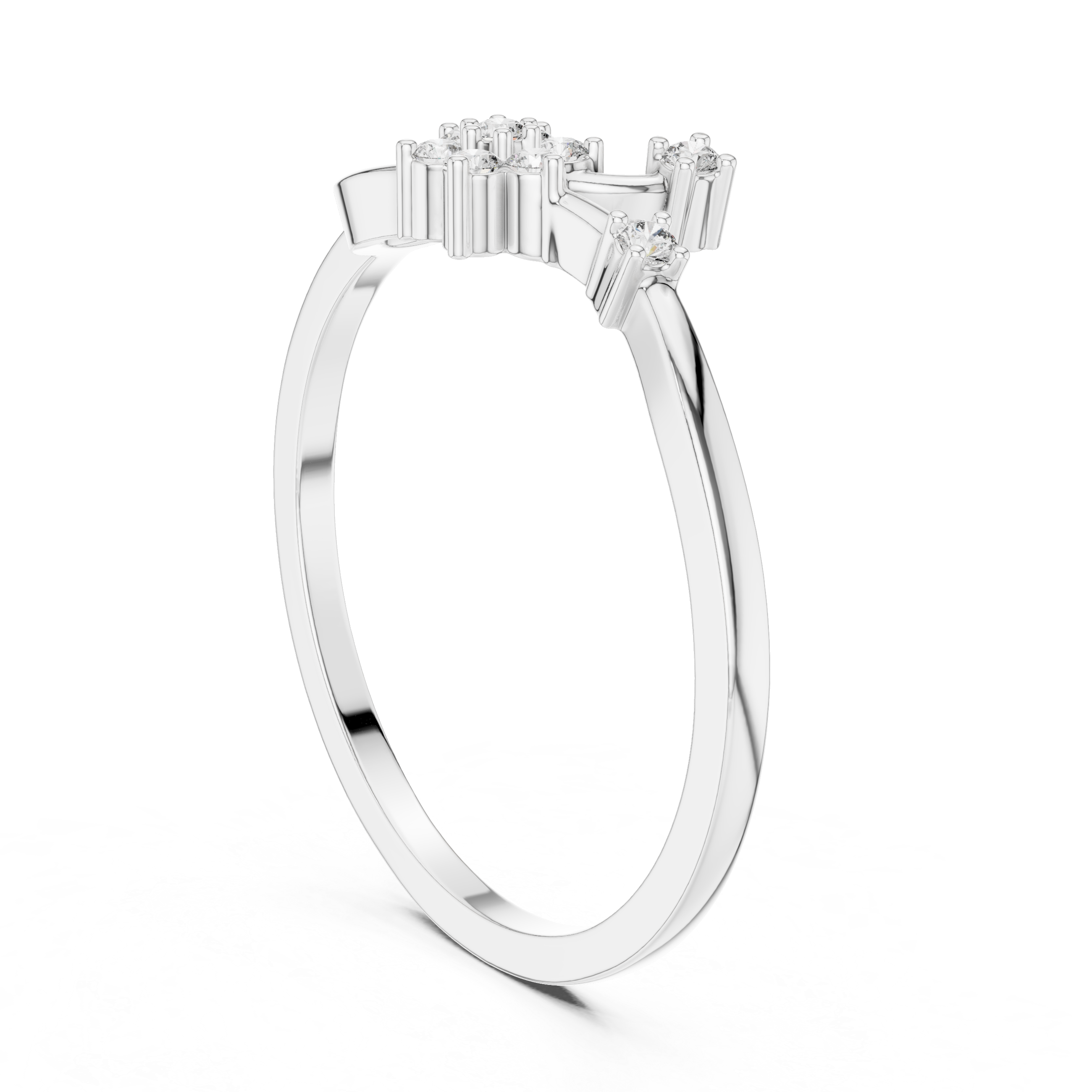 Floral Infinity Diamond Ring – Delicate Open Loop Nature-Inspired Ring
