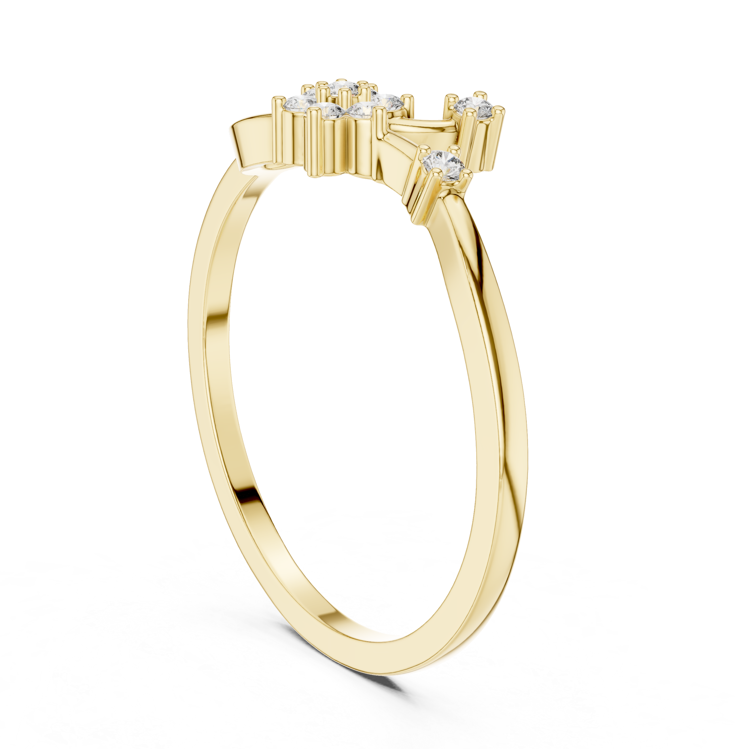 Floral Infinity Diamond Ring – Delicate Open Loop Nature-Inspired Ring