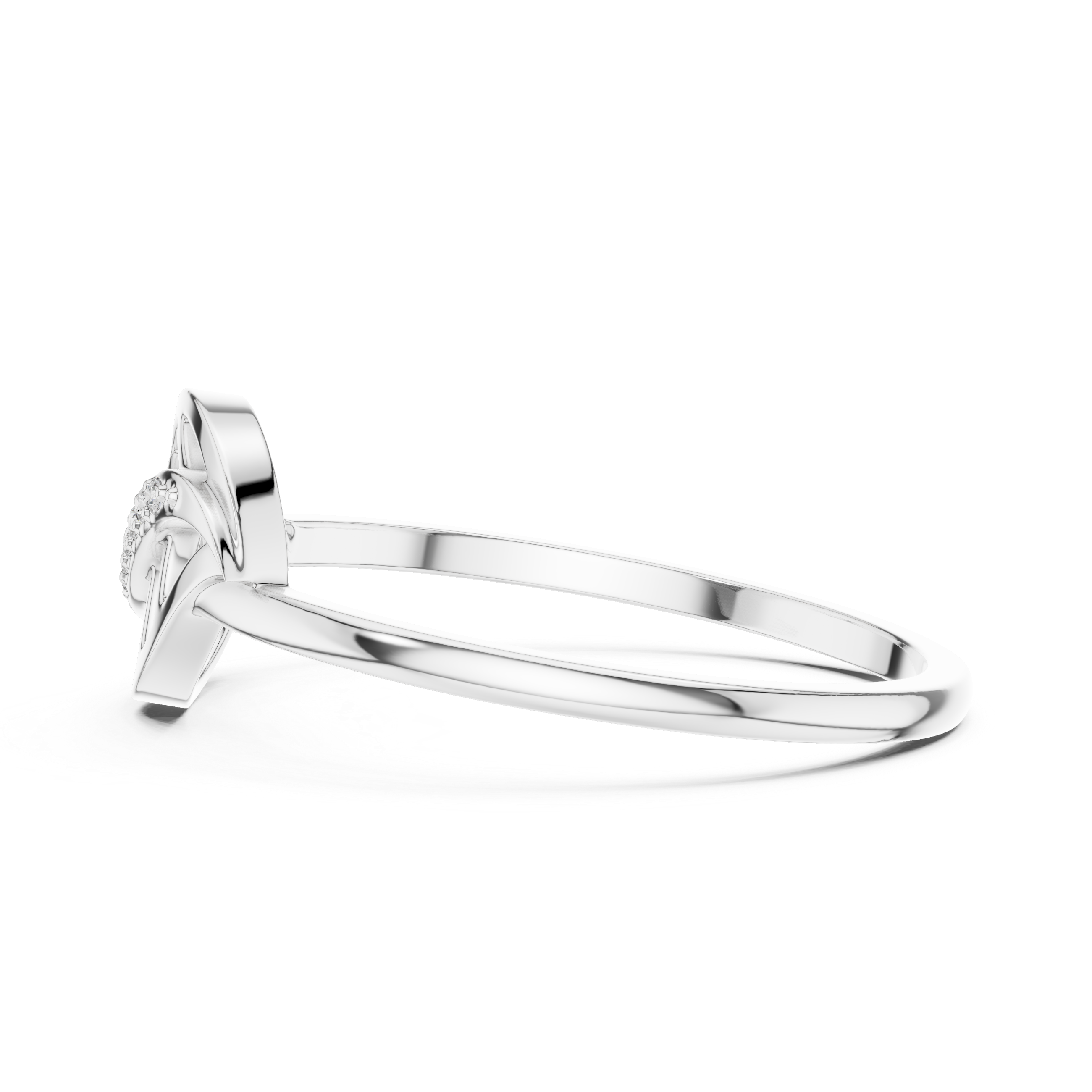 Diamond Infinity Leaf Ring – Nature Inspired Openwork Vine Ring