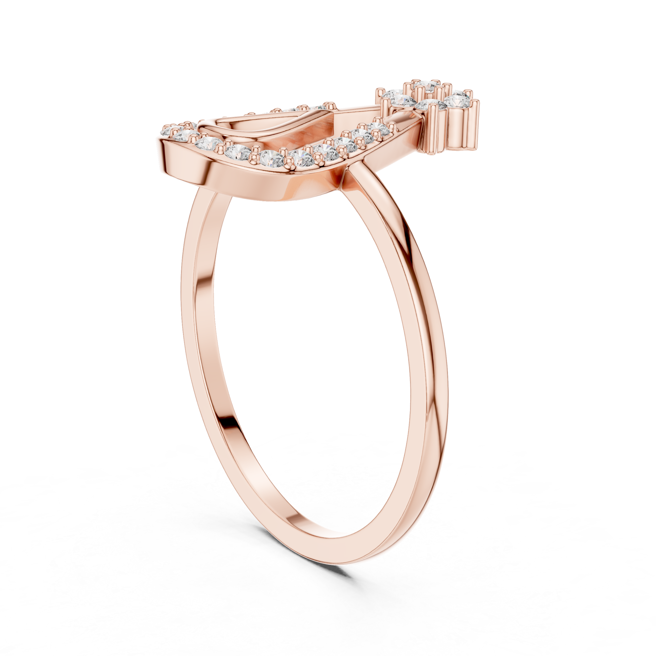 Diamond Teardrop Halo Ring – Floral Cluster Open Drop Design
