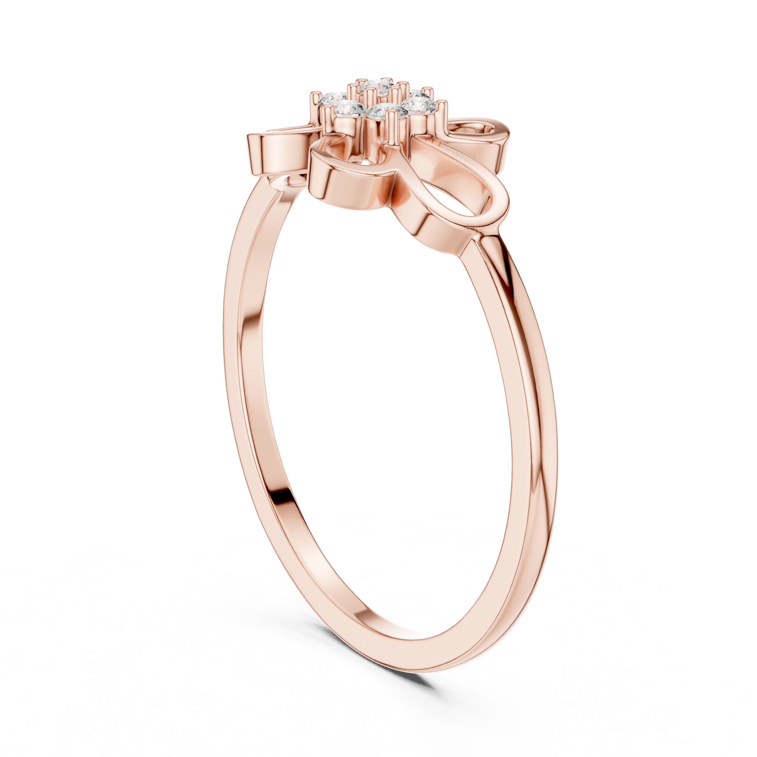 Delicate Openwork Flower Diamond Ring – Minimalist Floral Cluster Ring