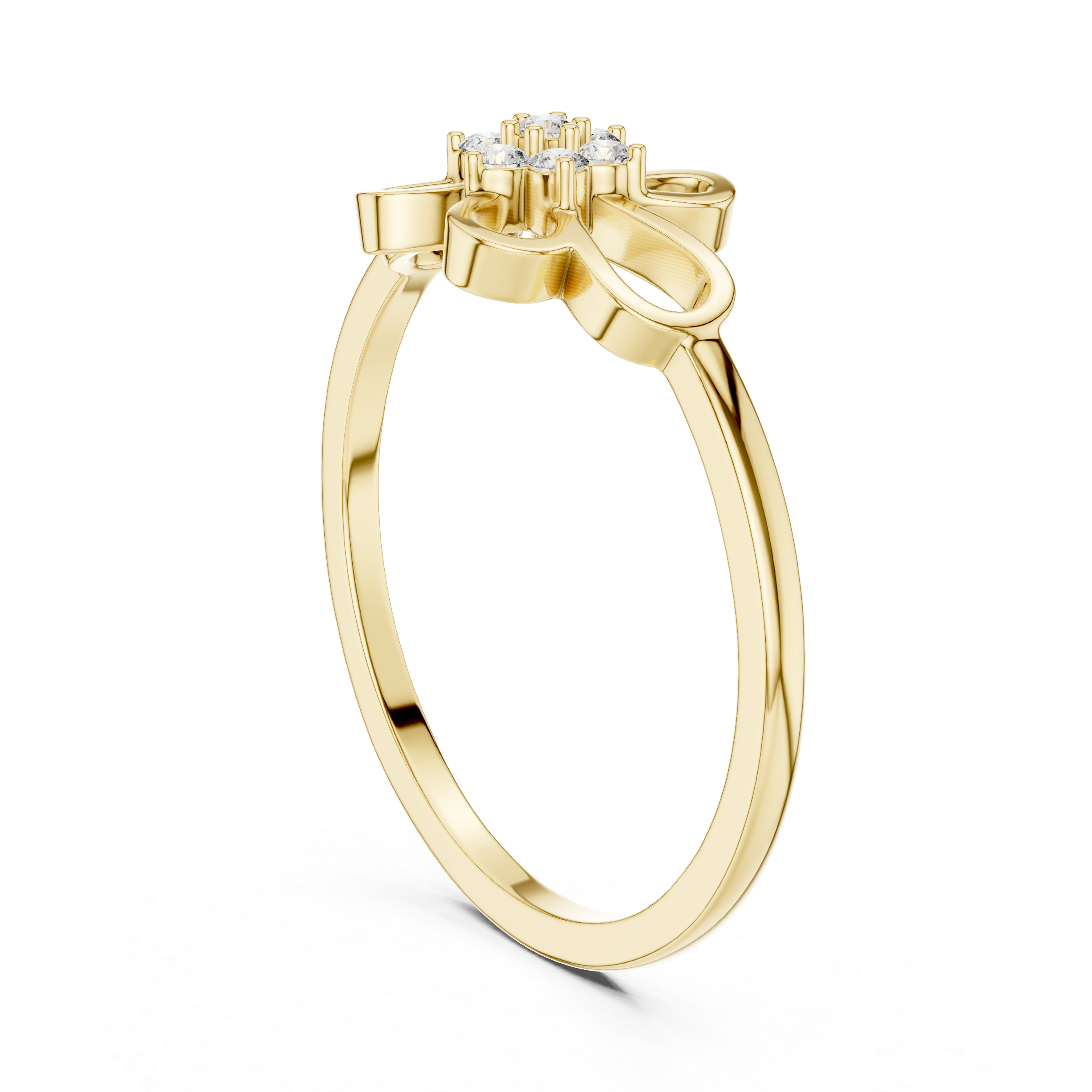 Delicate Openwork Flower Diamond Ring – Minimalist Floral Cluster Ring