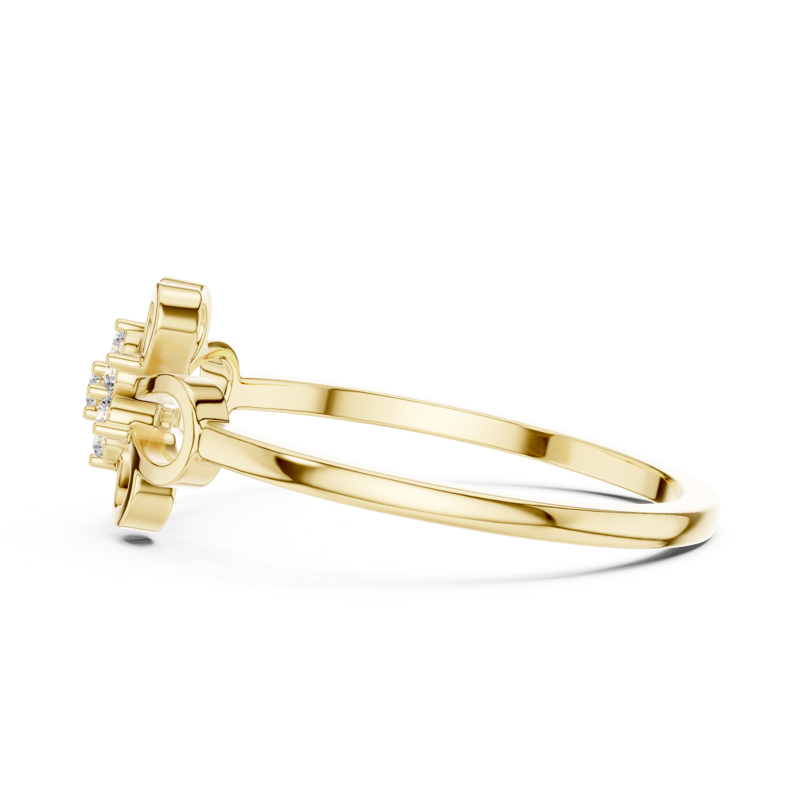 Delicate Openwork Flower Diamond Ring – Minimalist Floral Cluster Ring