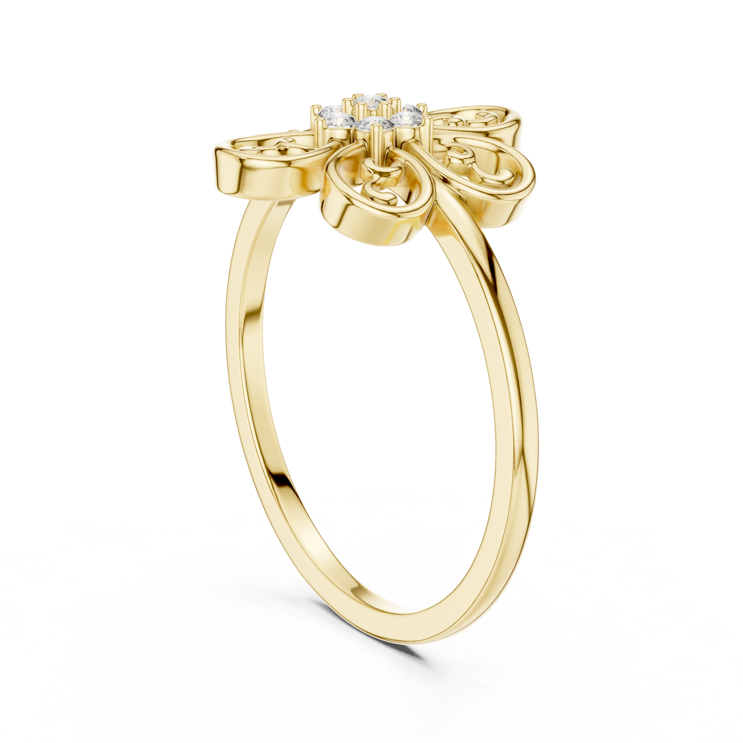 Vintage Floral Diamond Ring – Openwork Filigree Flower Statement Ring