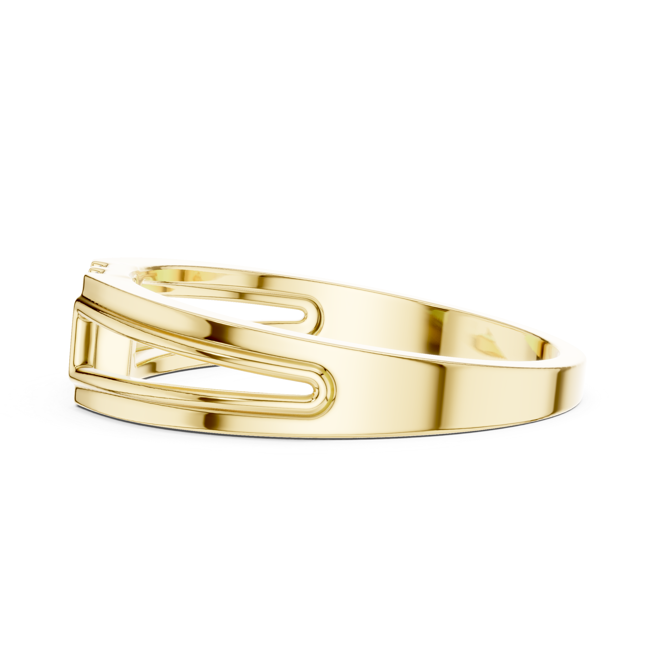 Modern Split Shank Diamond Band Ring – Geometric Channel Set Ring