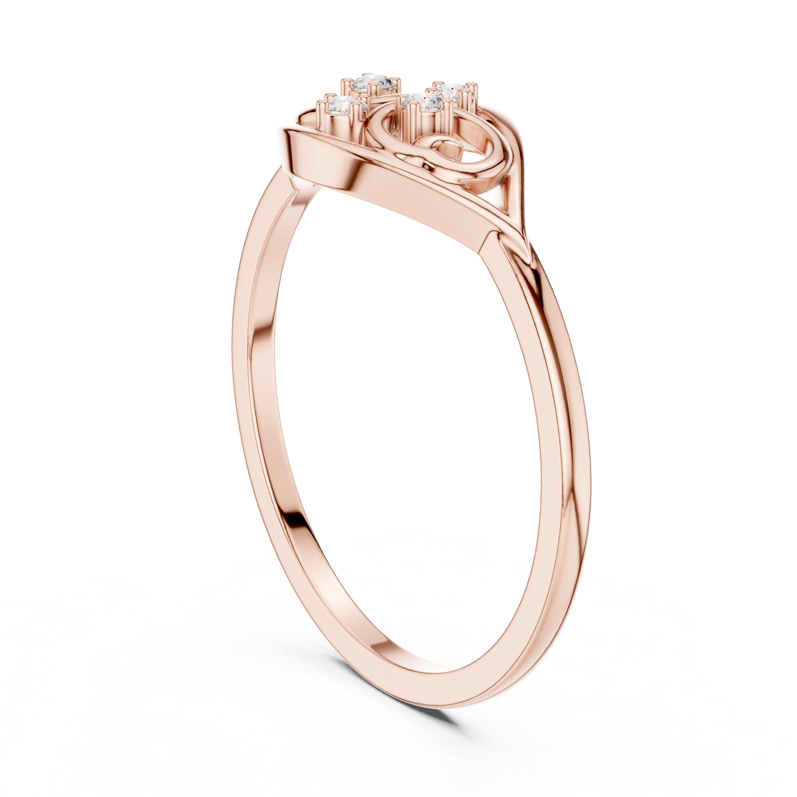 Vintage Scrollwork Diamond Ring with Open Filigree Design
