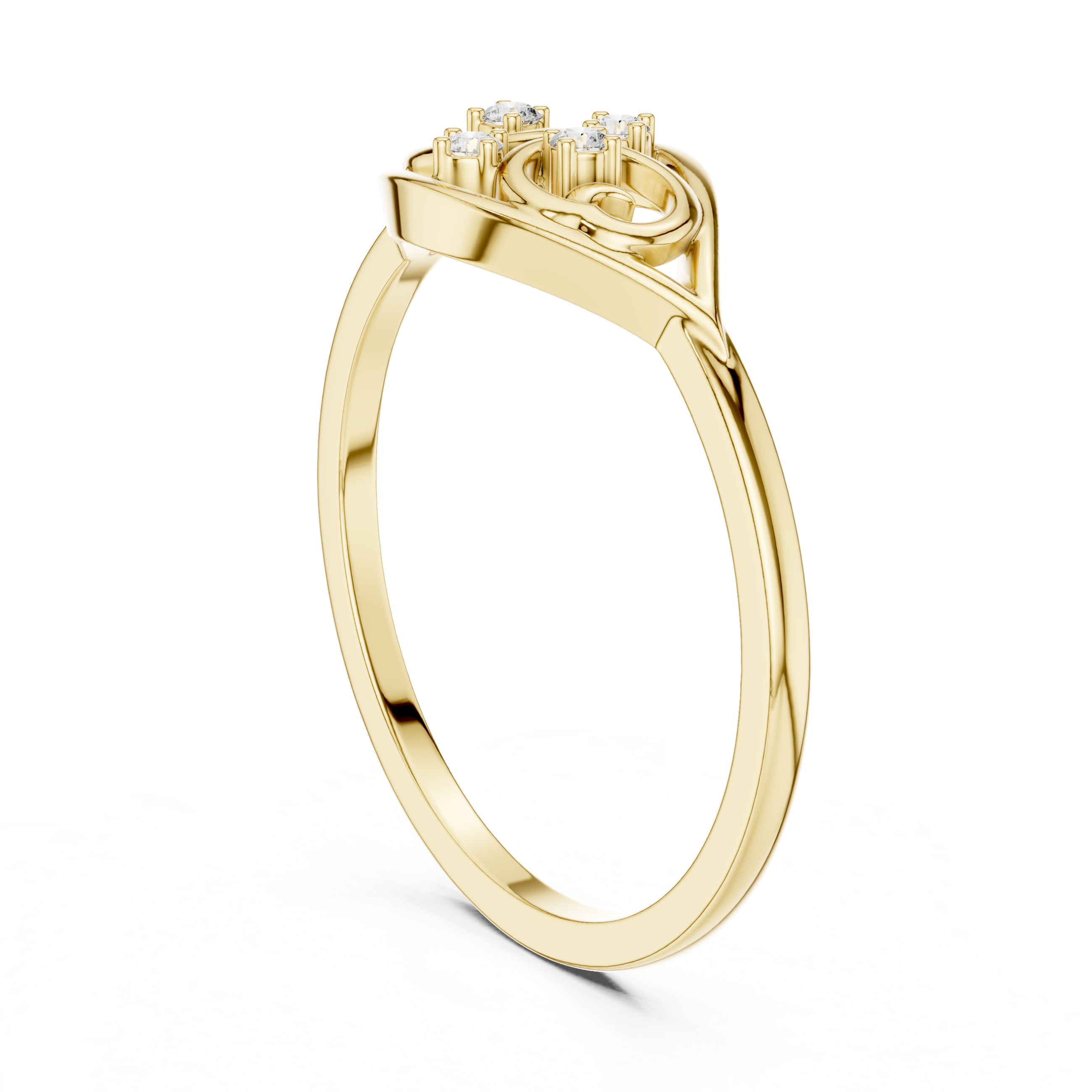 Vintage Scrollwork Diamond Ring with Open Filigree Design