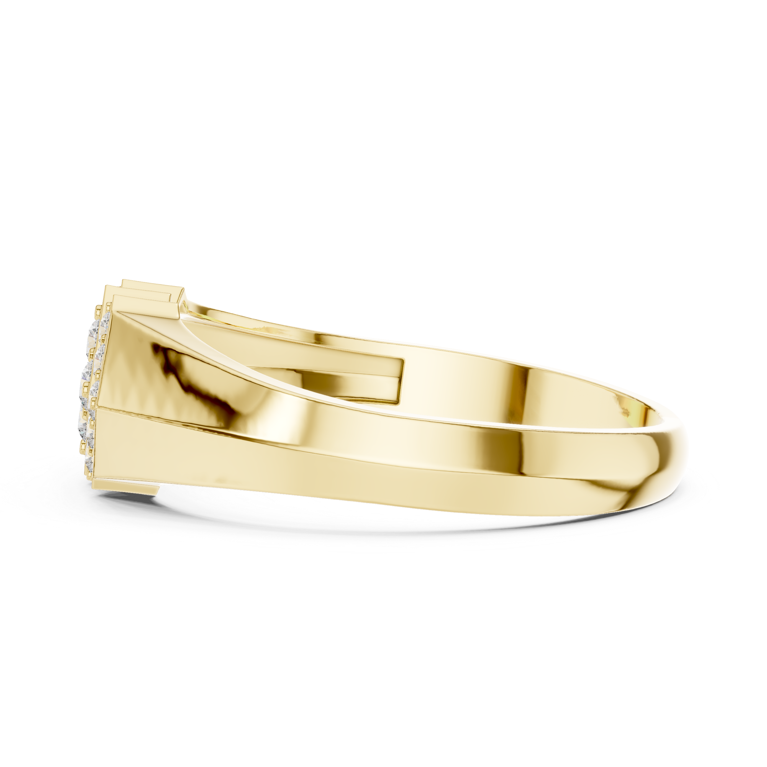 Geometric Diamond Signet Ring