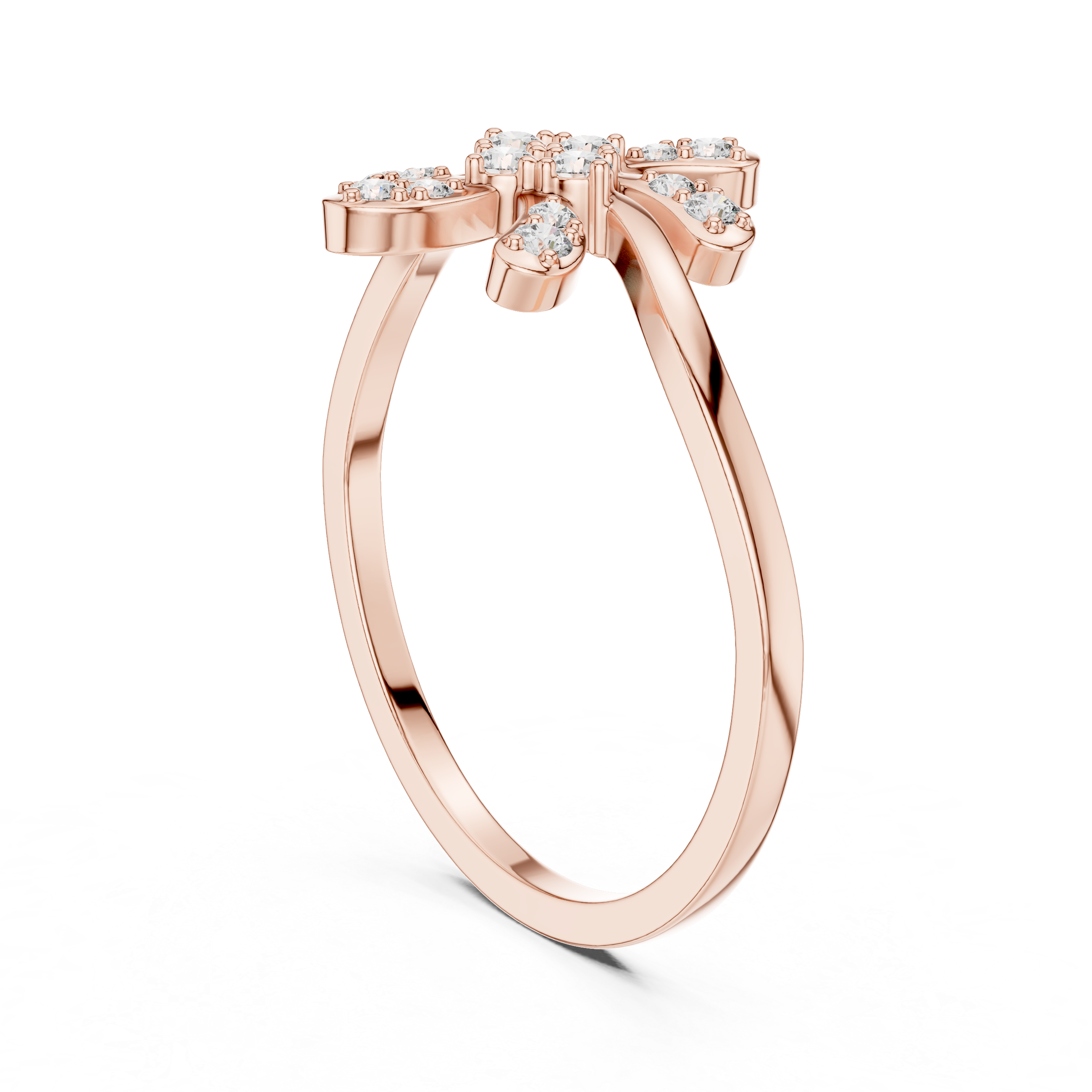 Radiant Floral Diamond Ring
