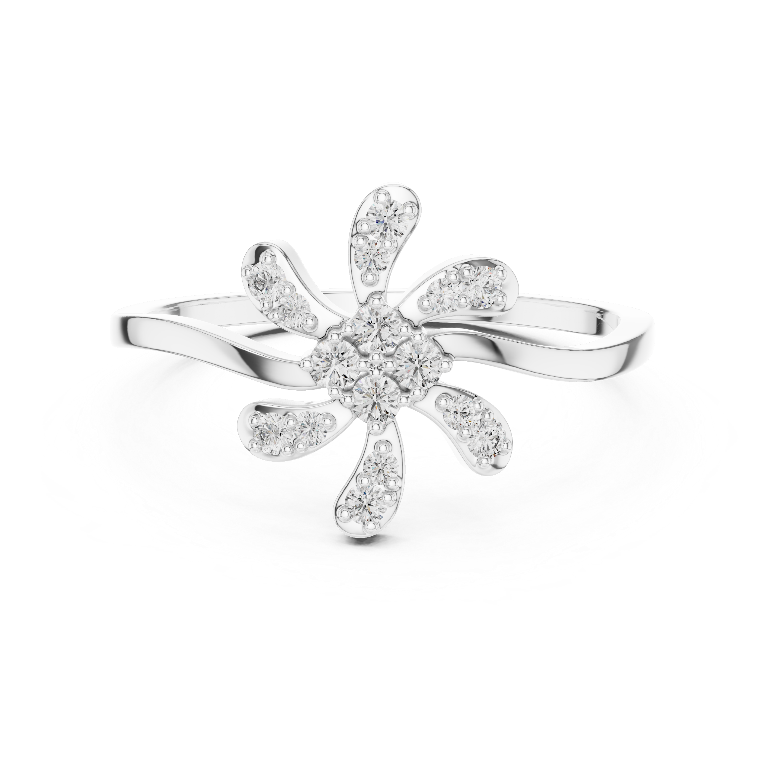 Radiant Floral Diamond Ring