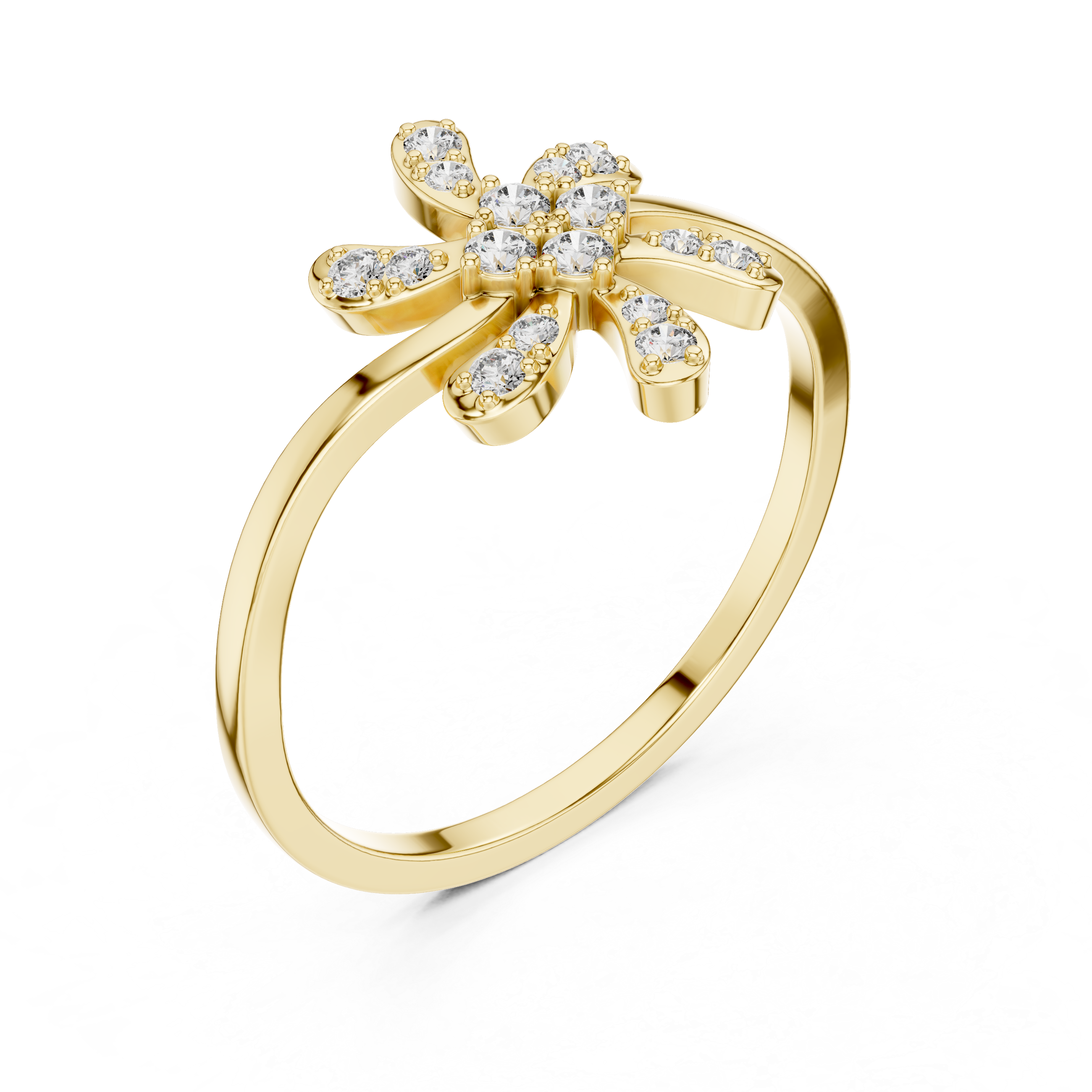 Radiant Floral Diamond Ring