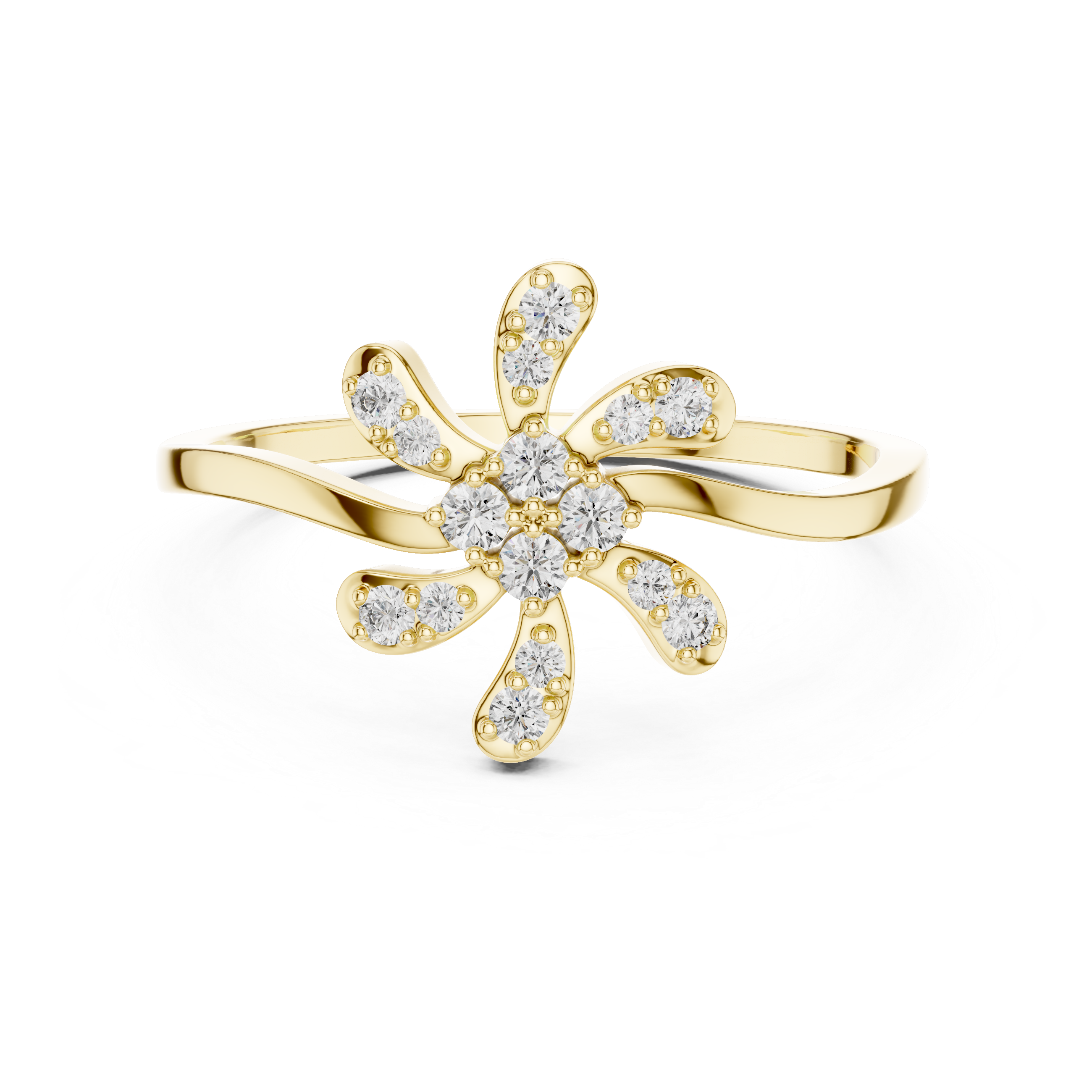 Radiant Floral Diamond Ring