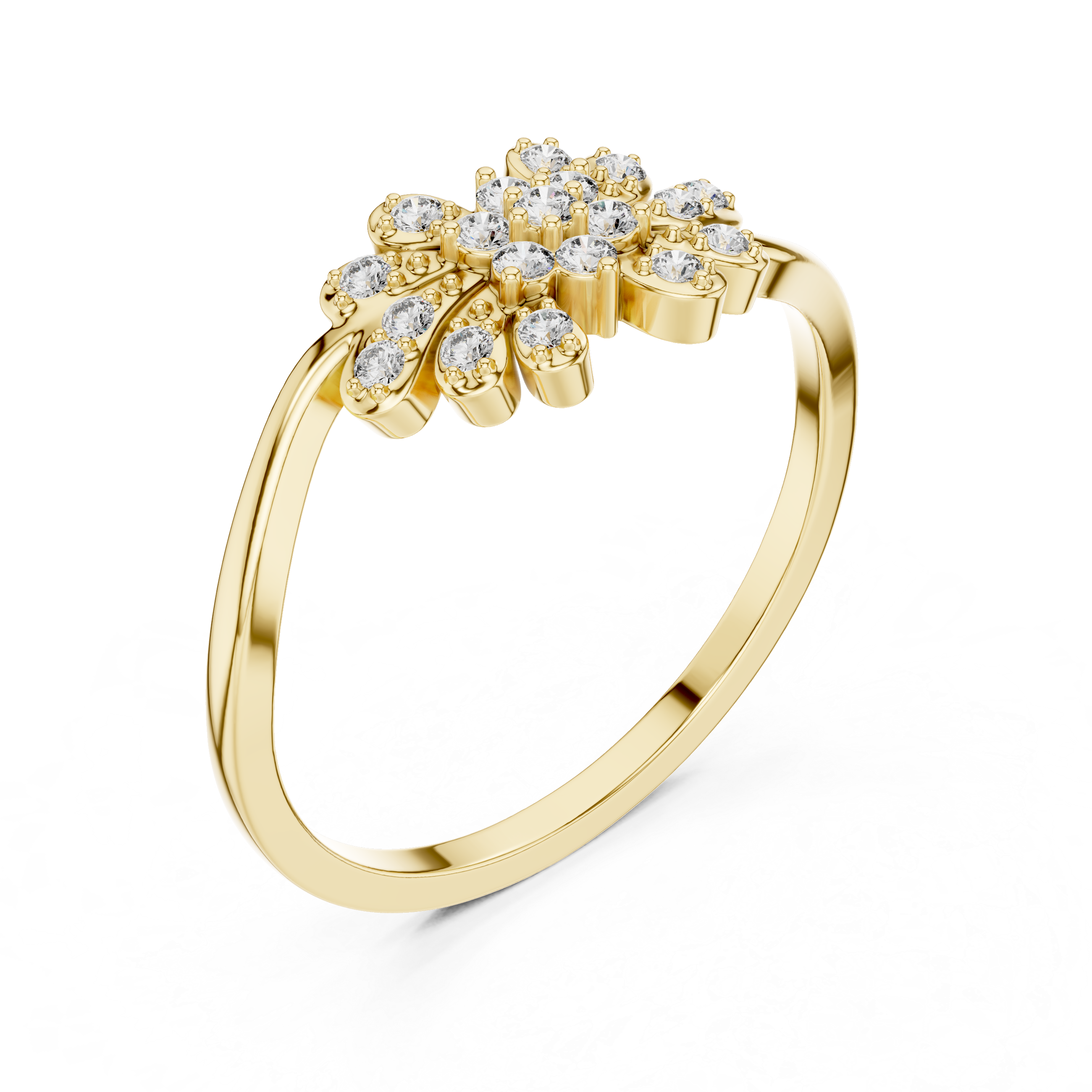 Floral Burst Diamond Ring