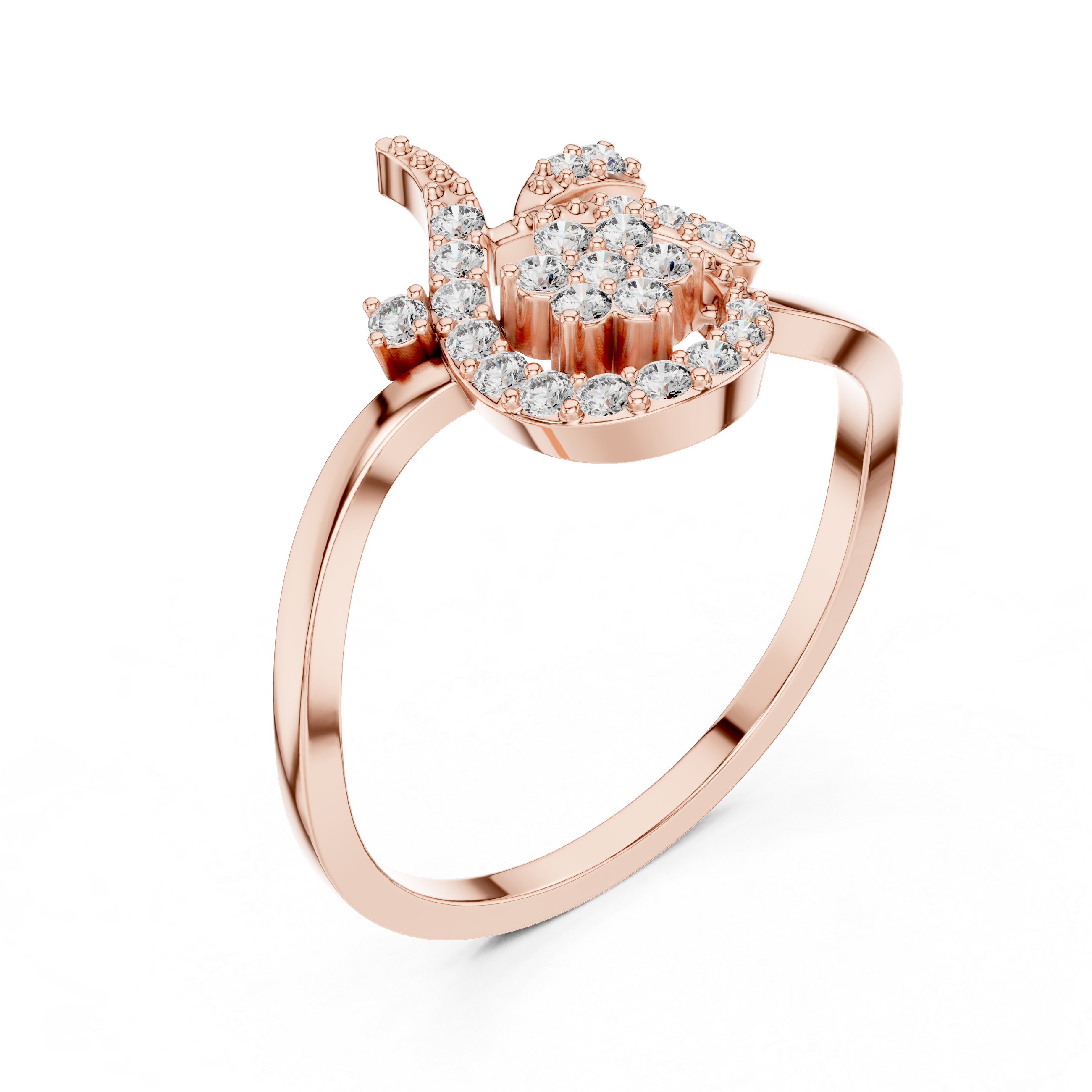 Floral Swirl Diamond Ring