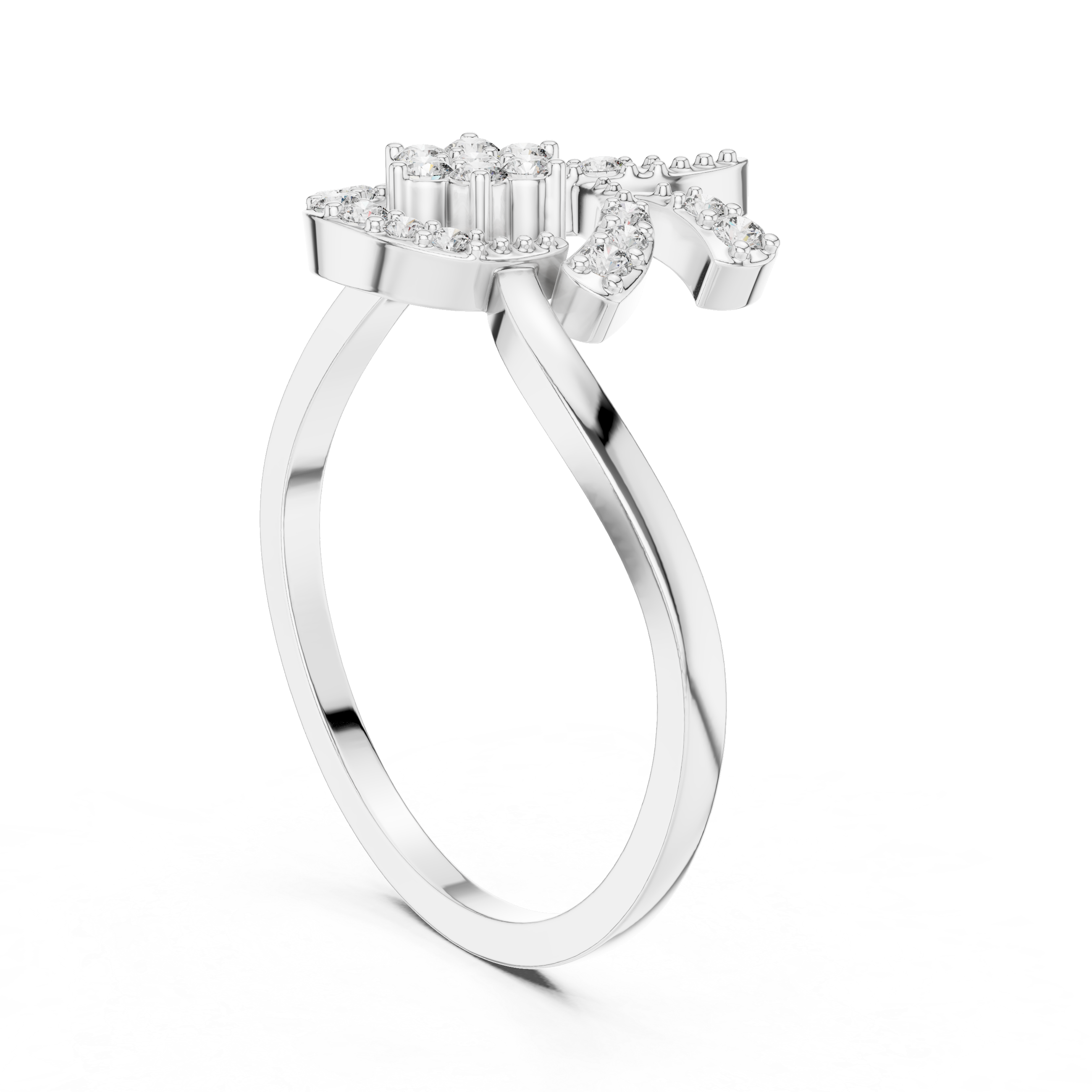 Floral Swirl Diamond Ring
