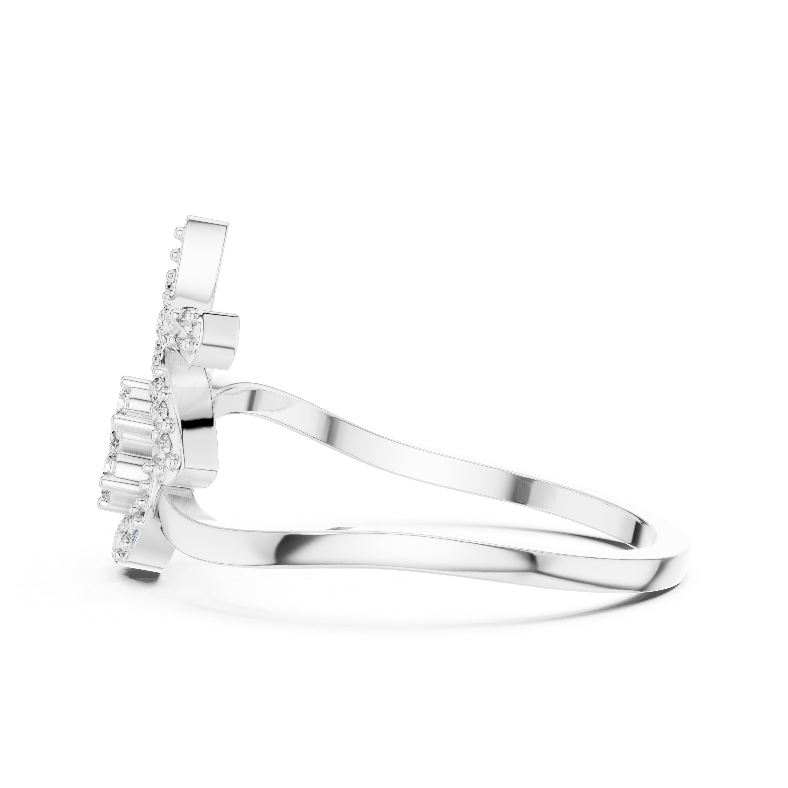 Floral Swirl Diamond Ring