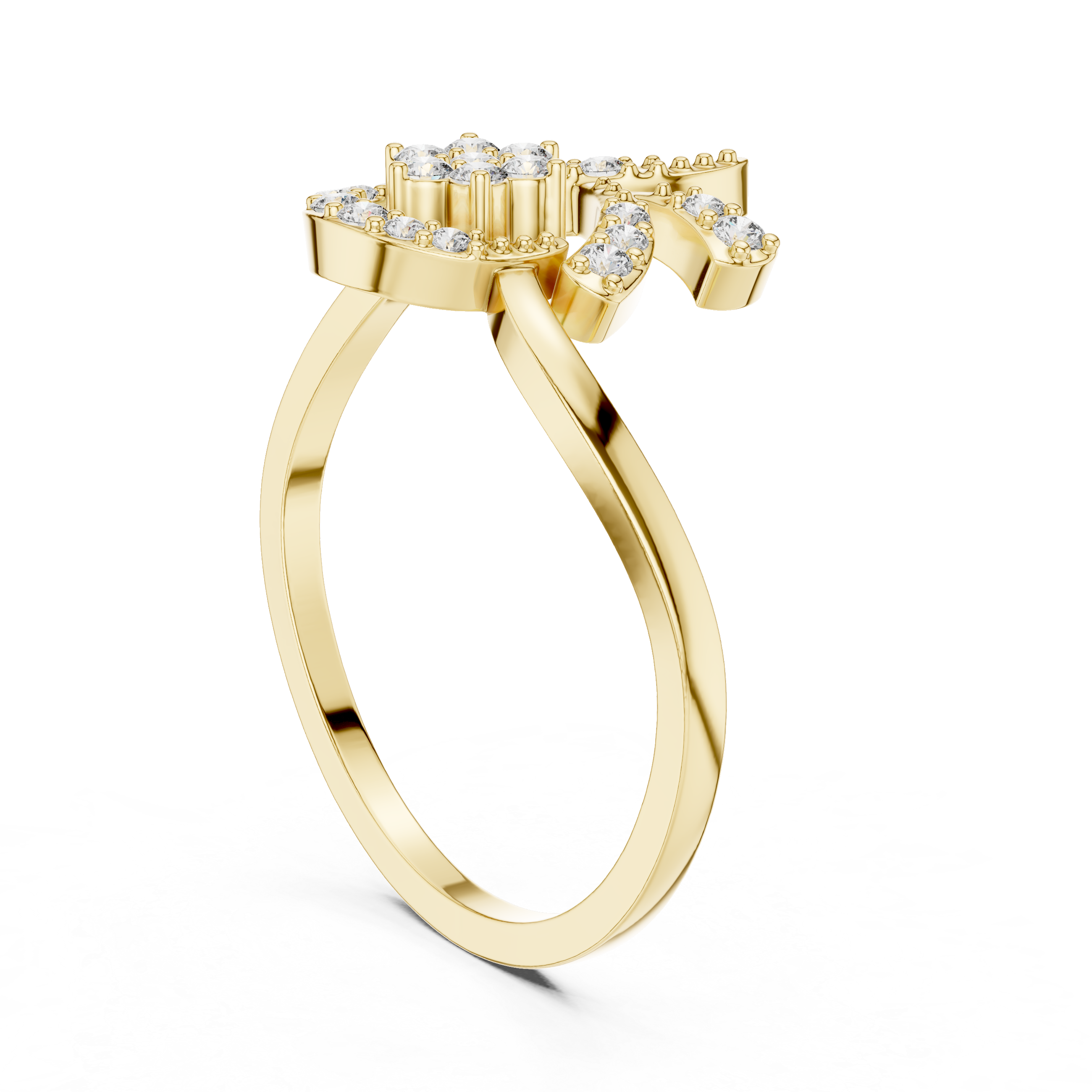 Floral Swirl Diamond Ring
