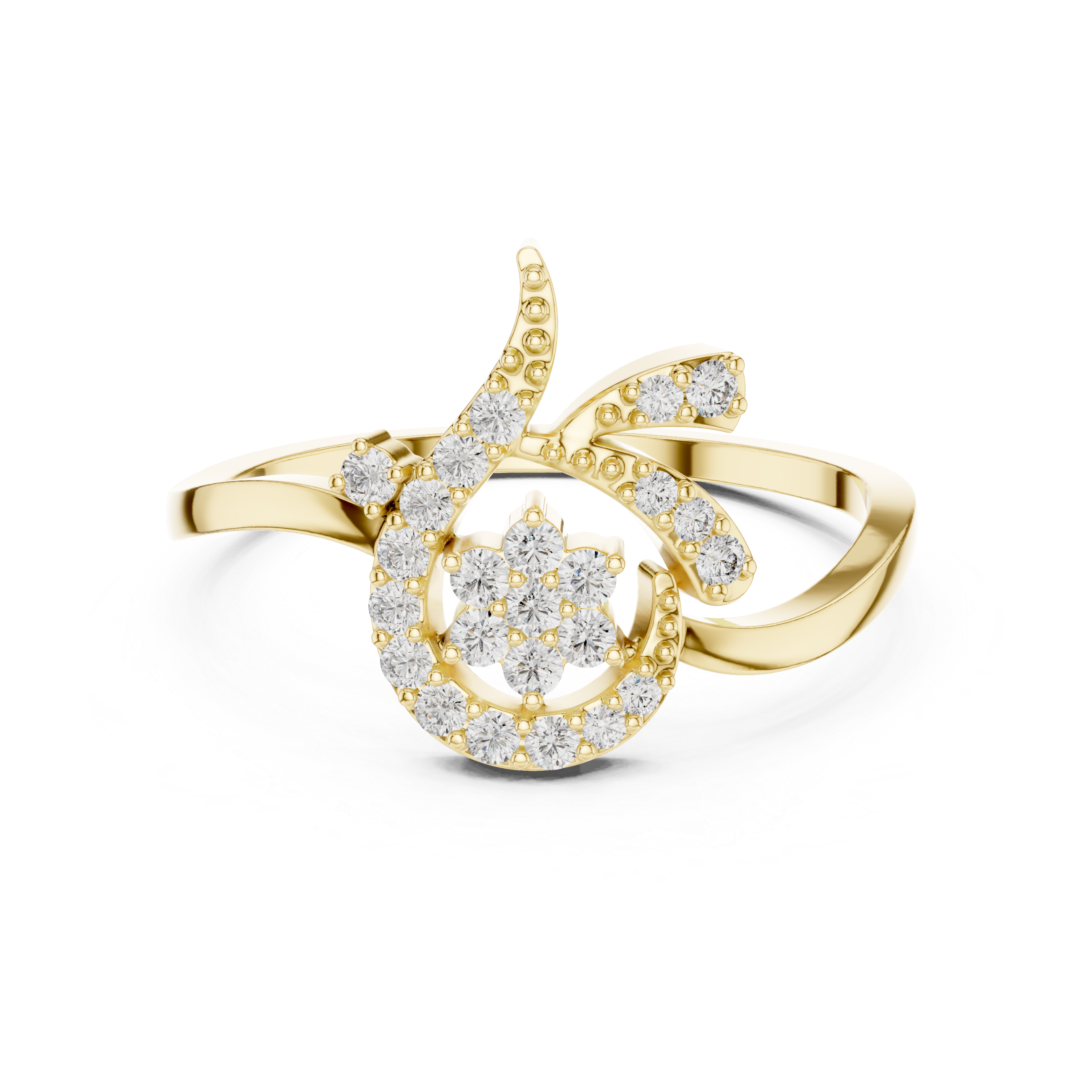 Floral Swirl Diamond Ring