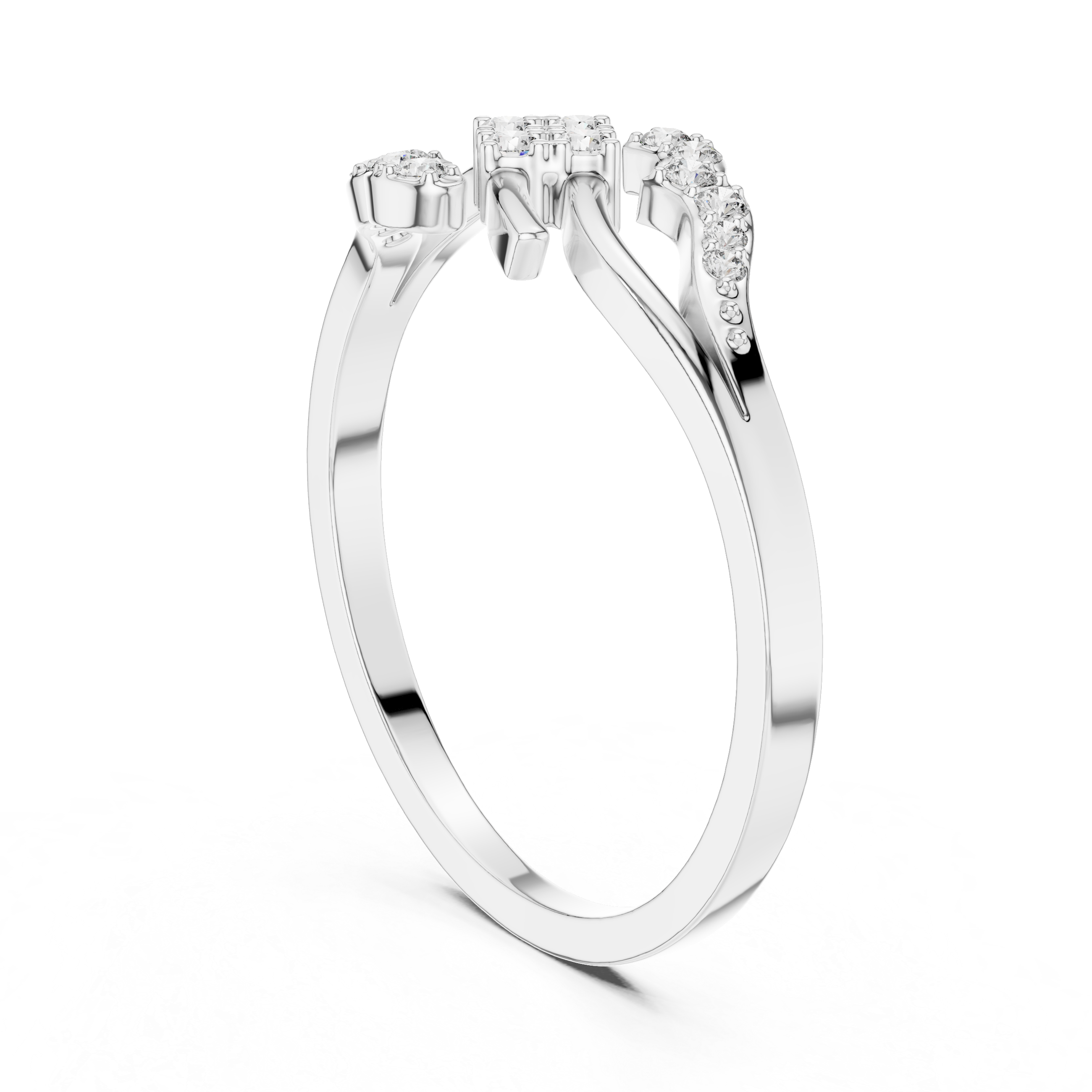 Flowing Wave Diamond Ring