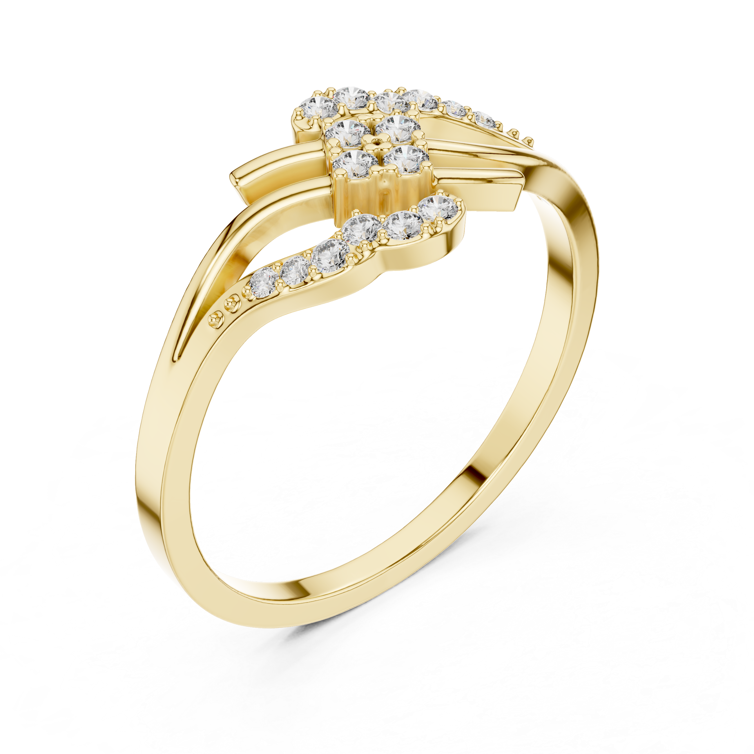 Flowing Wave Diamond Ring