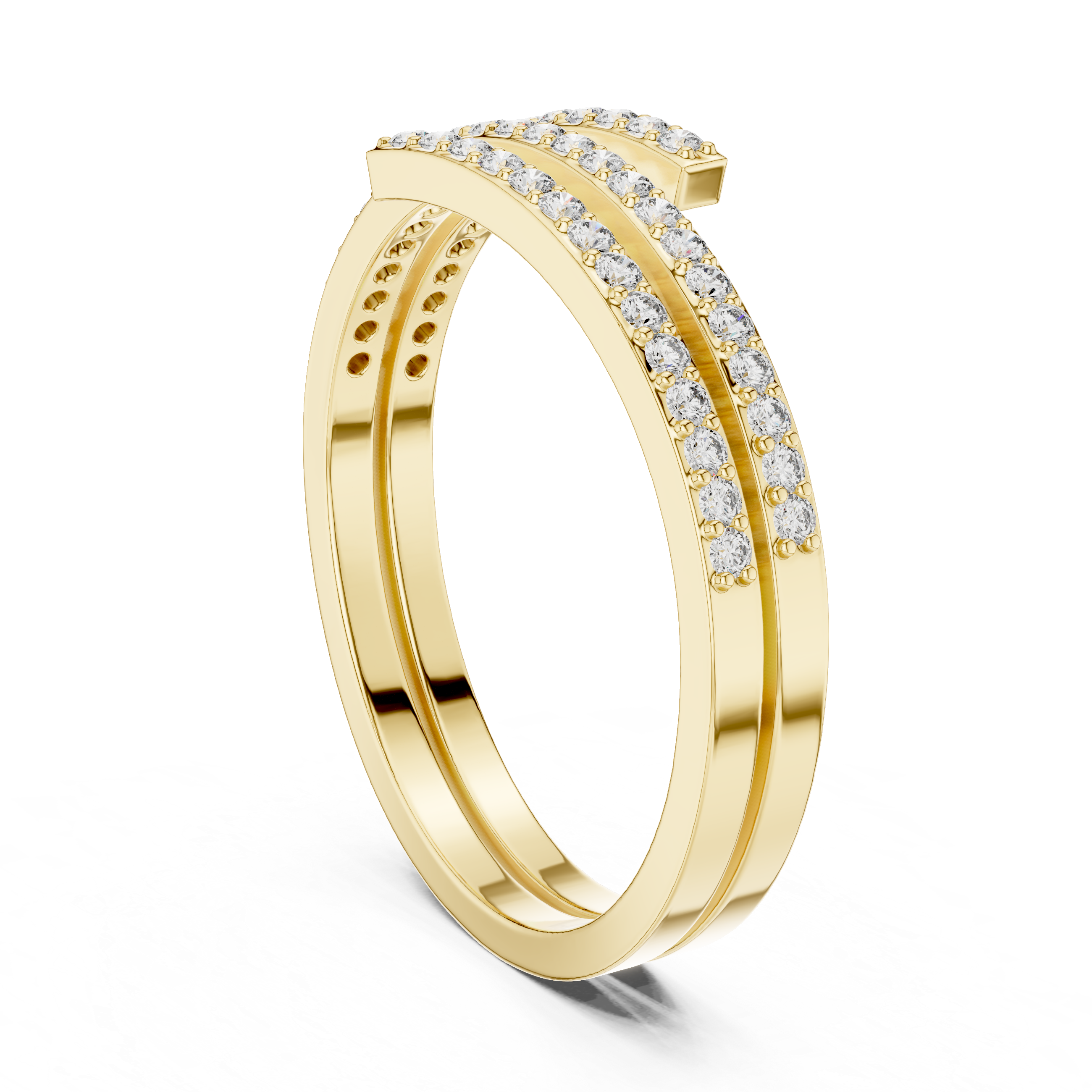 Double Row Wrap Diamond Ring