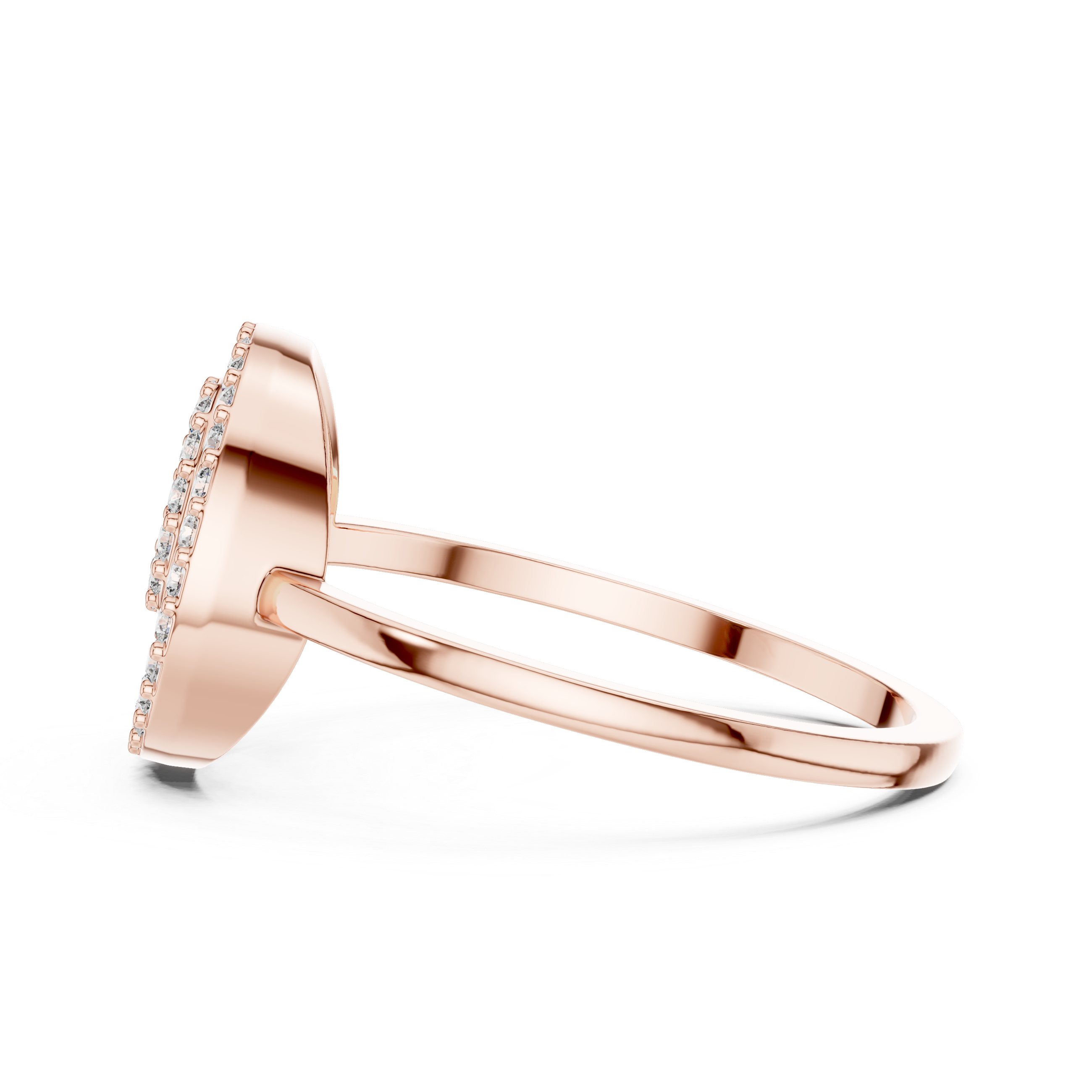 Double Circle Diamond Ring – Concentric Halo Pavé Diamond Statement Ring