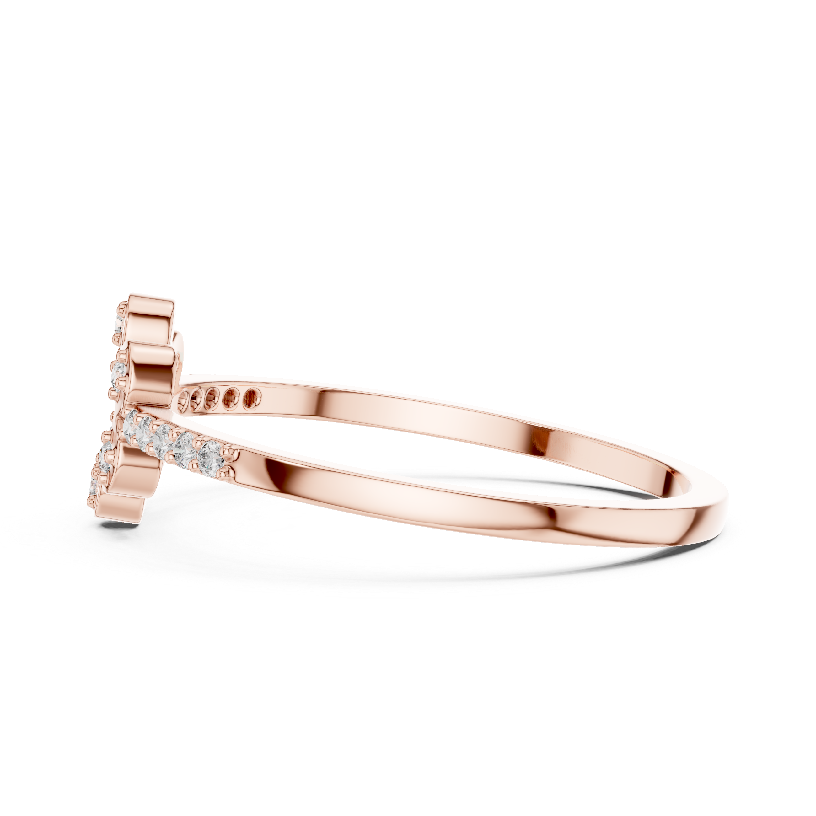 Floral Halo Diamond Ring – Open Circle Flower Diamond Ring for Women