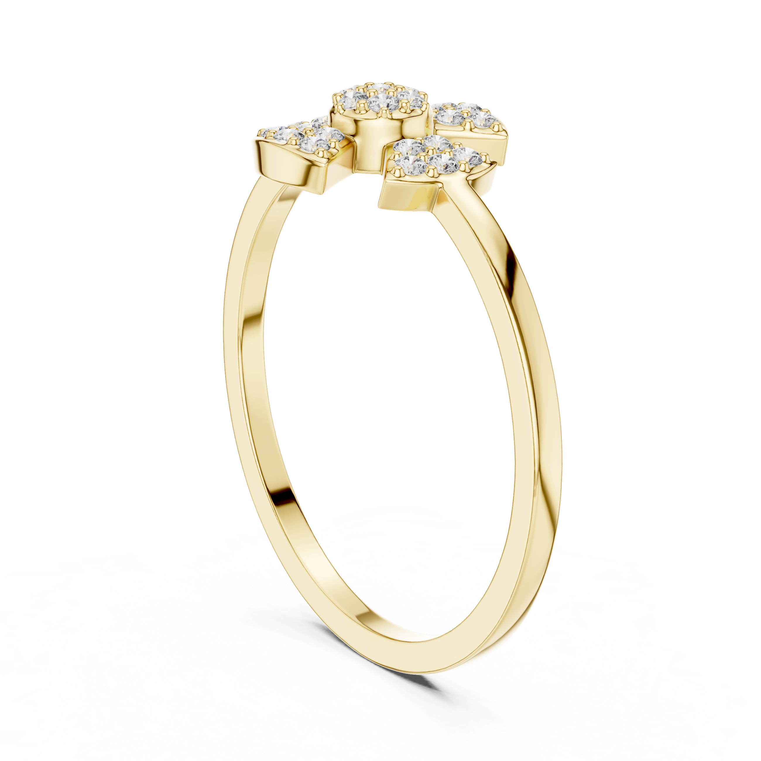 Diamond Cross Cluster Ring – Minimalist Pavé Cross Ring for Women