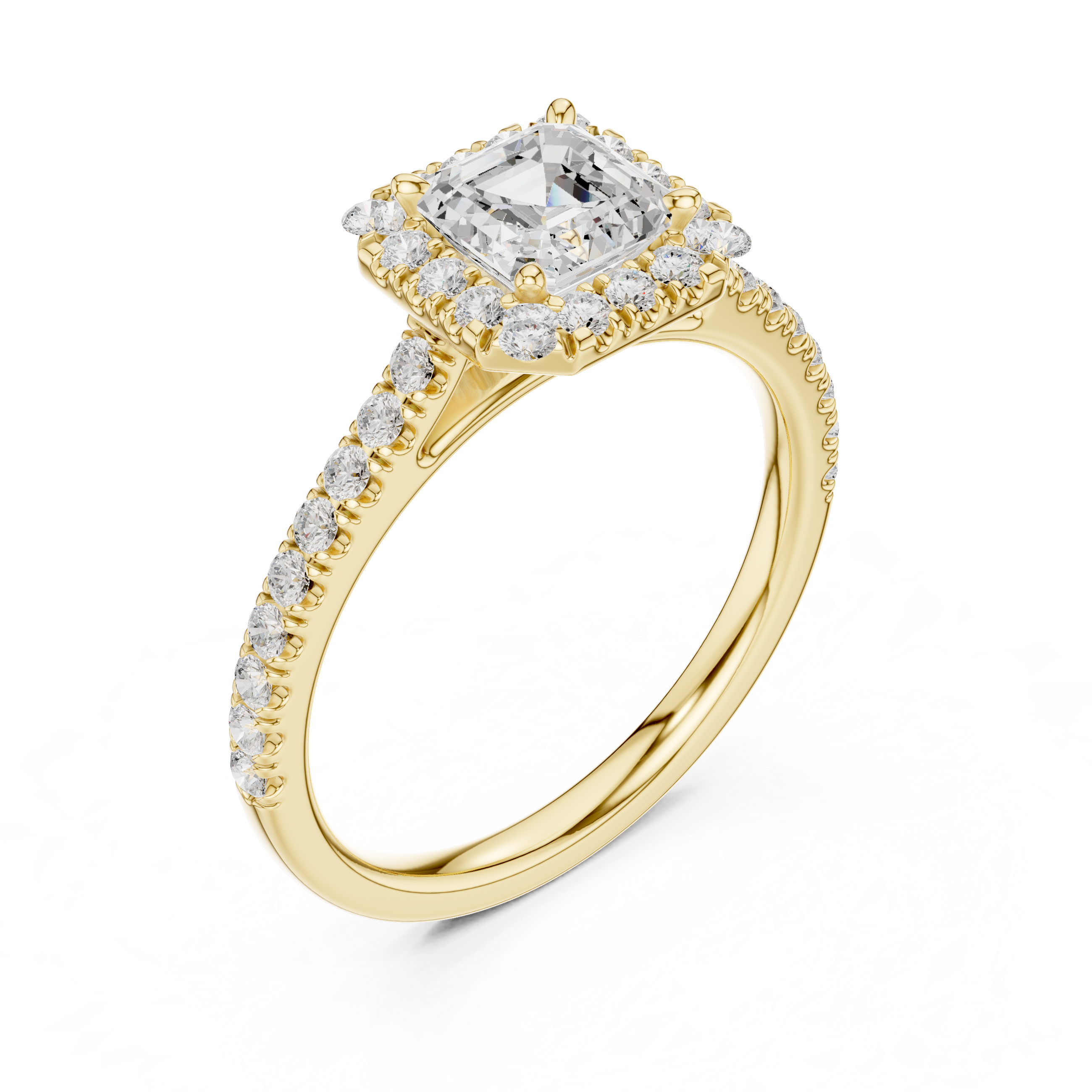 Princess Cut Halo Pavé Engagement Ring
