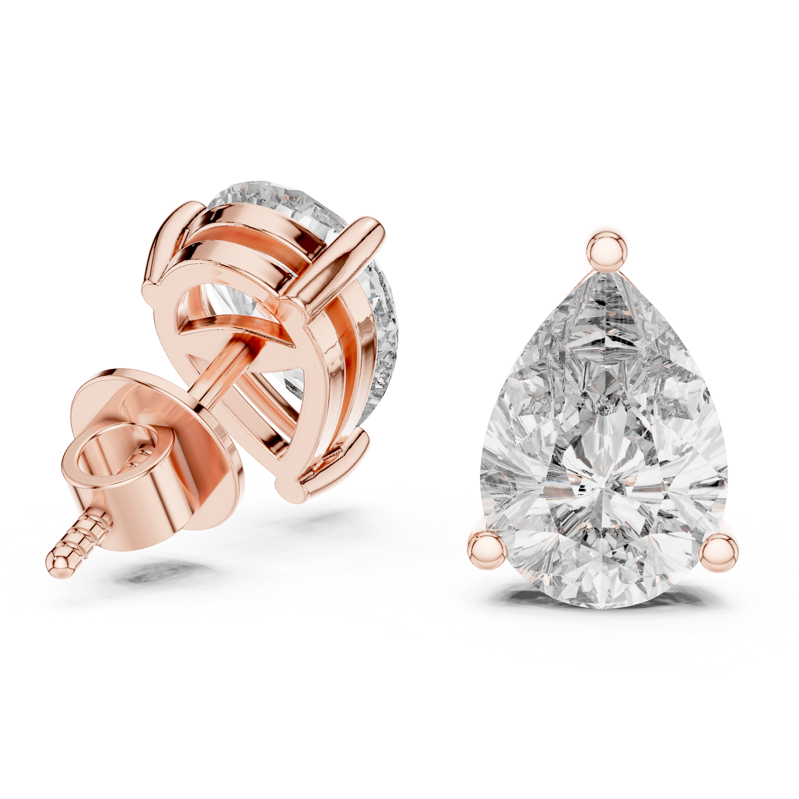 Pear Cut Solitaire Stud Earrings – Elegant & Timeless Brilliance