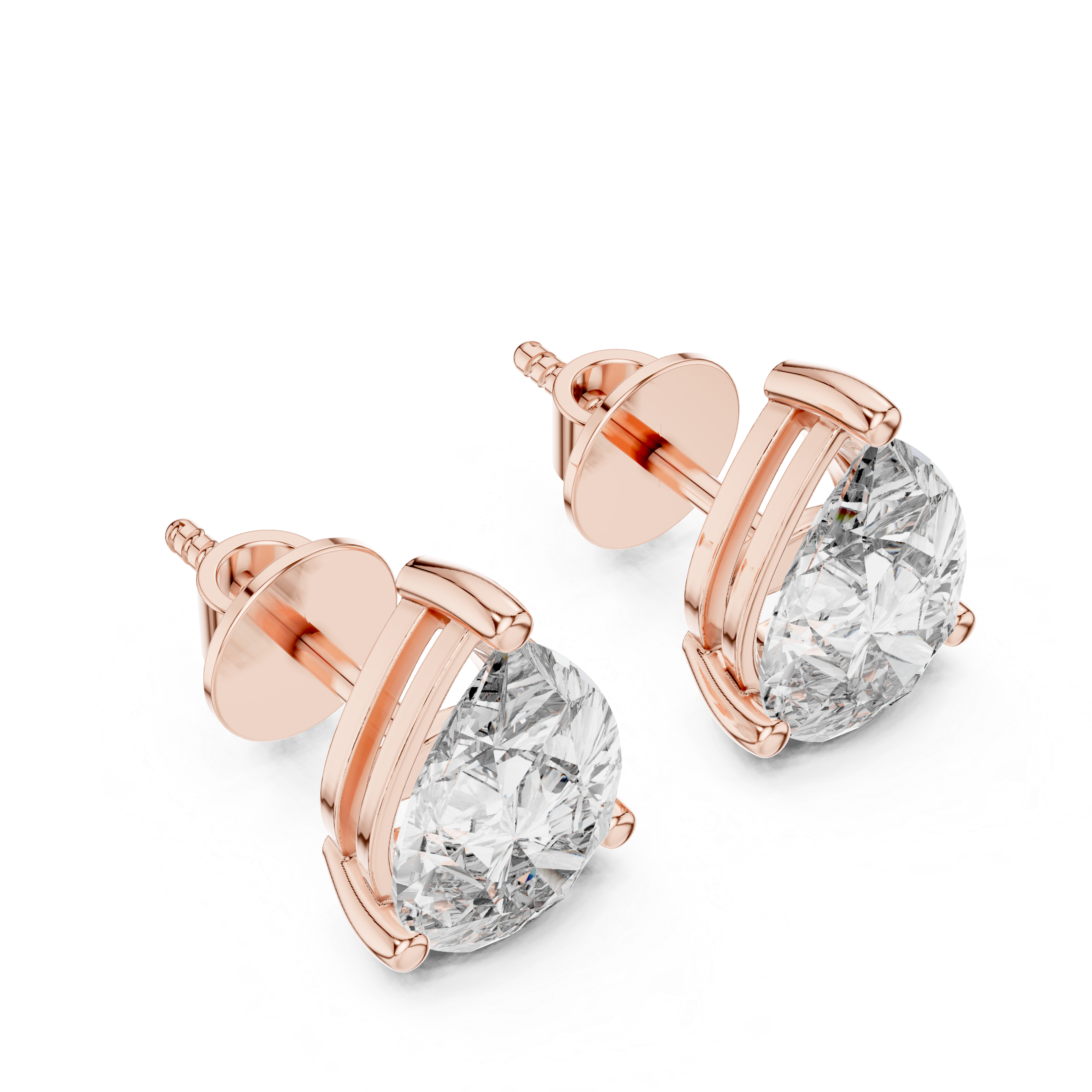 Pear Cut Solitaire Stud Earrings – Elegant & Timeless Brilliance