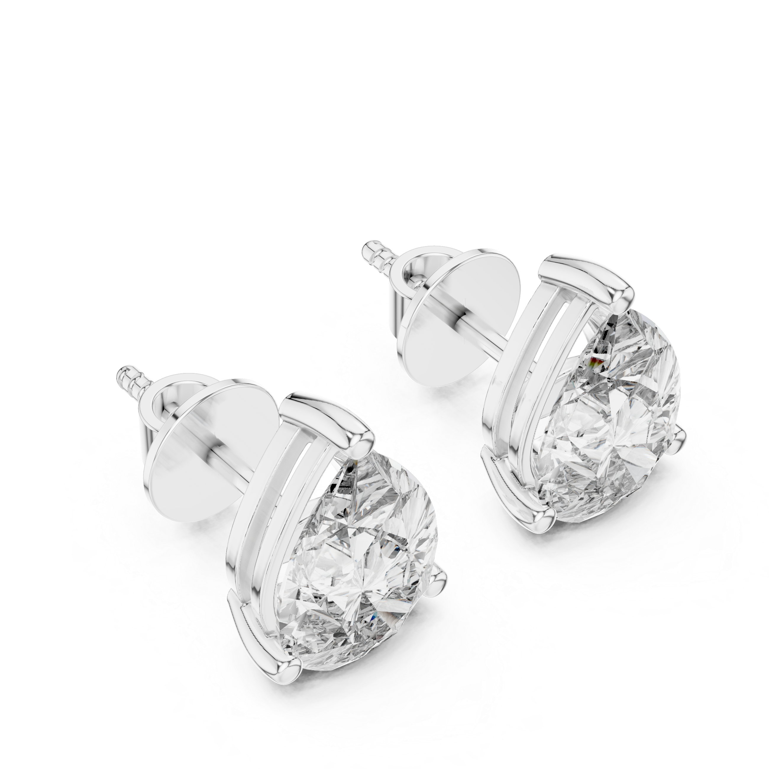 Pear Cut Solitaire Stud Earrings – Elegant & Timeless Brilliance