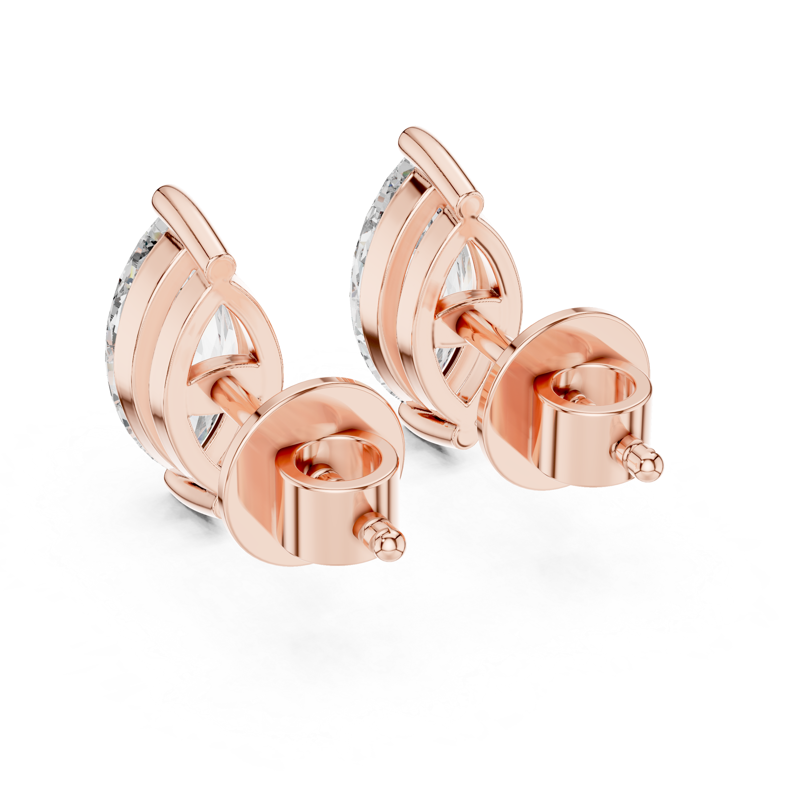 Marquise Cut Solitaire Stud Earrings – Elegant & Timeless Design