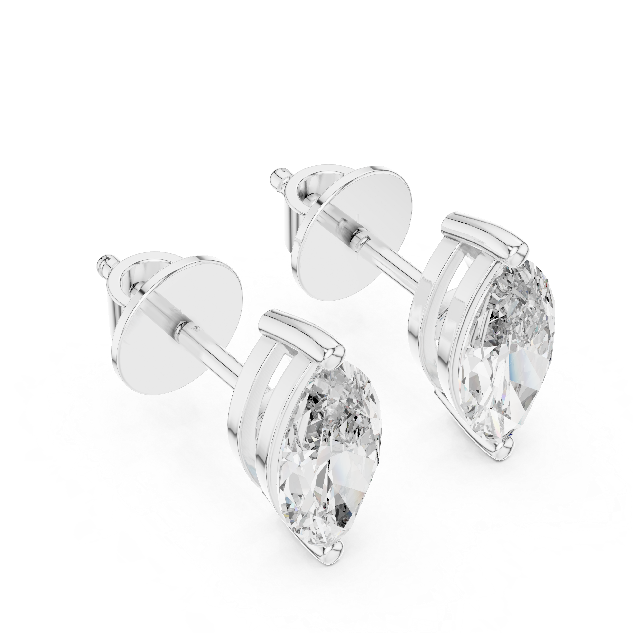 Marquise Cut Solitaire Stud Earrings – Elegant & Timeless Design