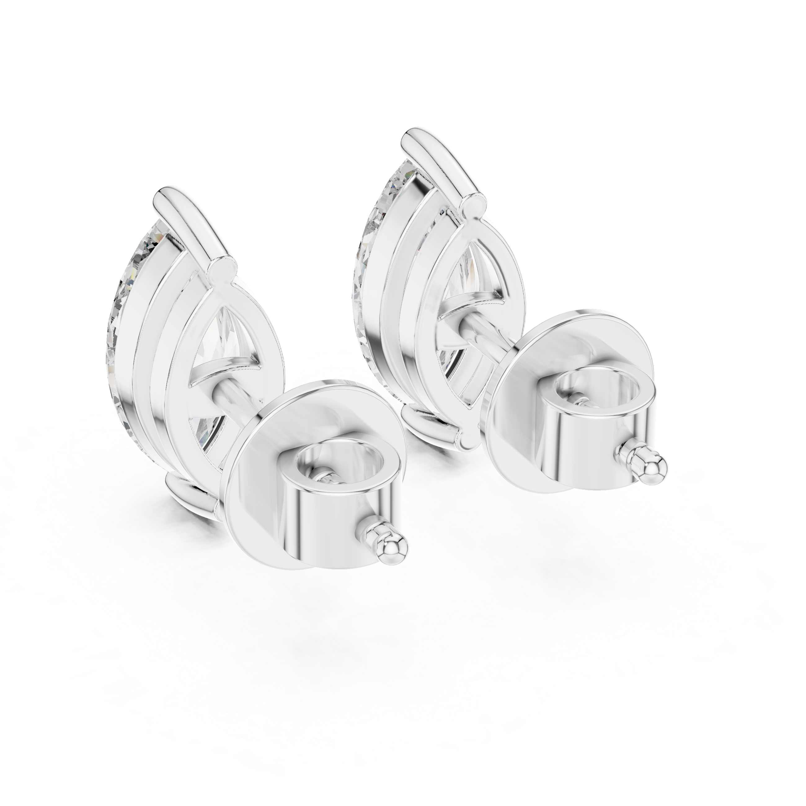 Marquise Cut Solitaire Stud Earrings – Elegant & Timeless Design