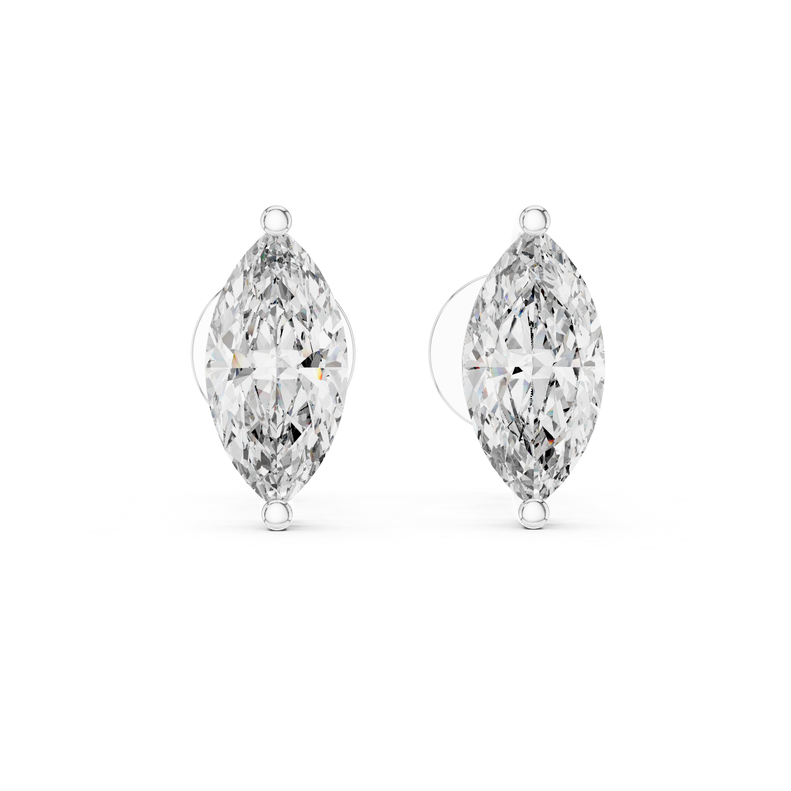 Marquise Cut Solitaire Stud Earrings – Elegant & Timeless Design