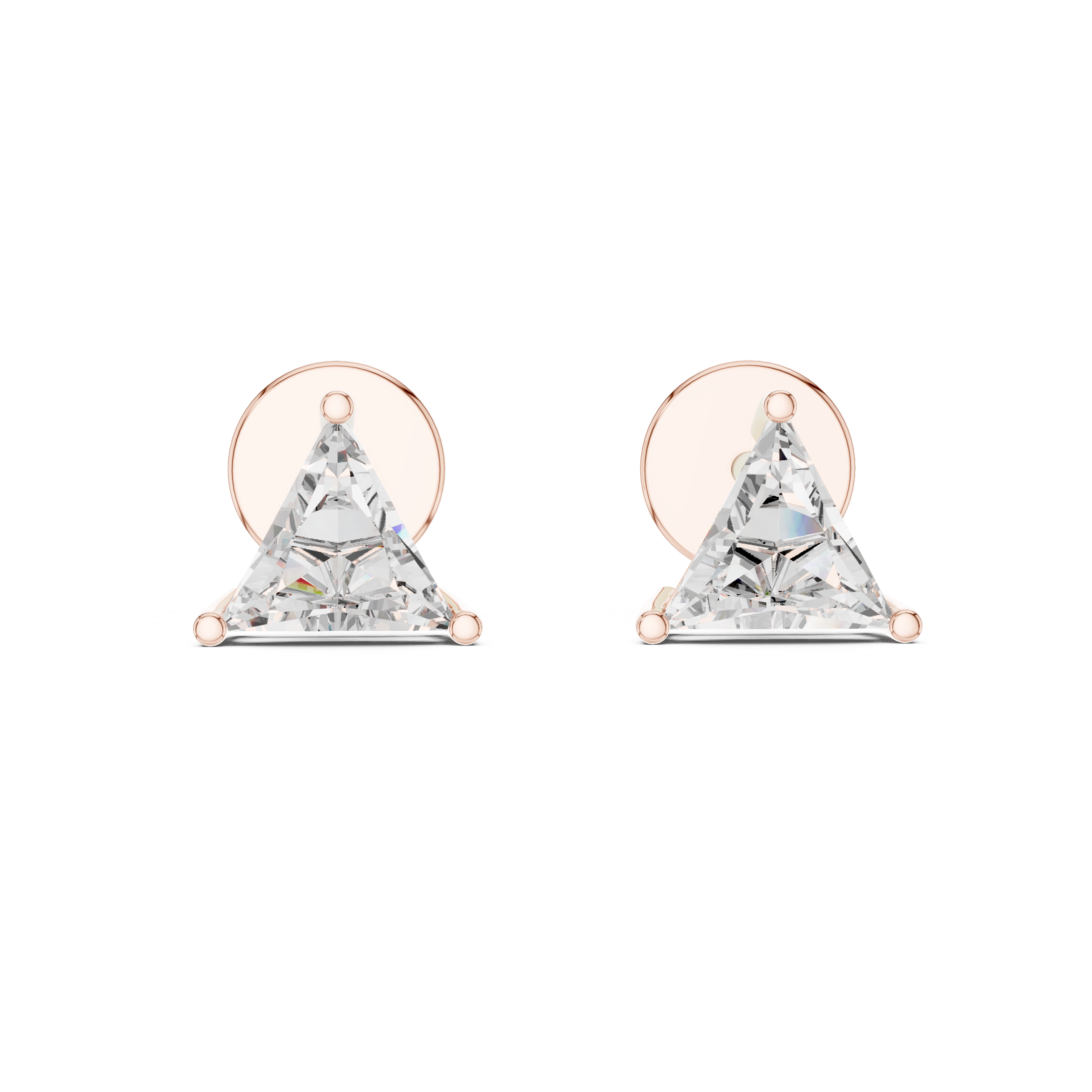Triangle Cut Solitaire Stud Earrings – Modern & Minimal Geometric Design
