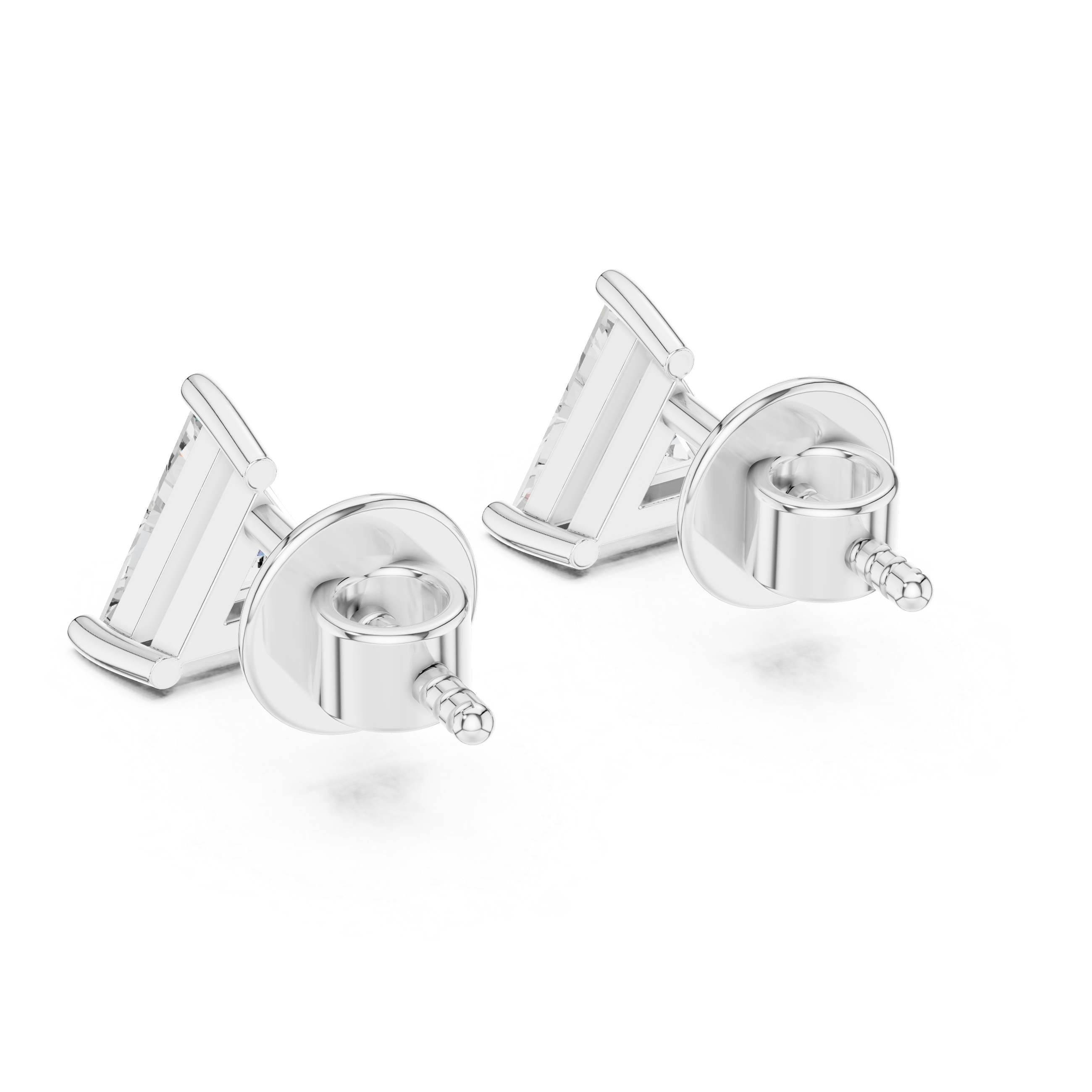 Triangle Cut Solitaire Stud Earrings – Modern & Minimal Geometric Design