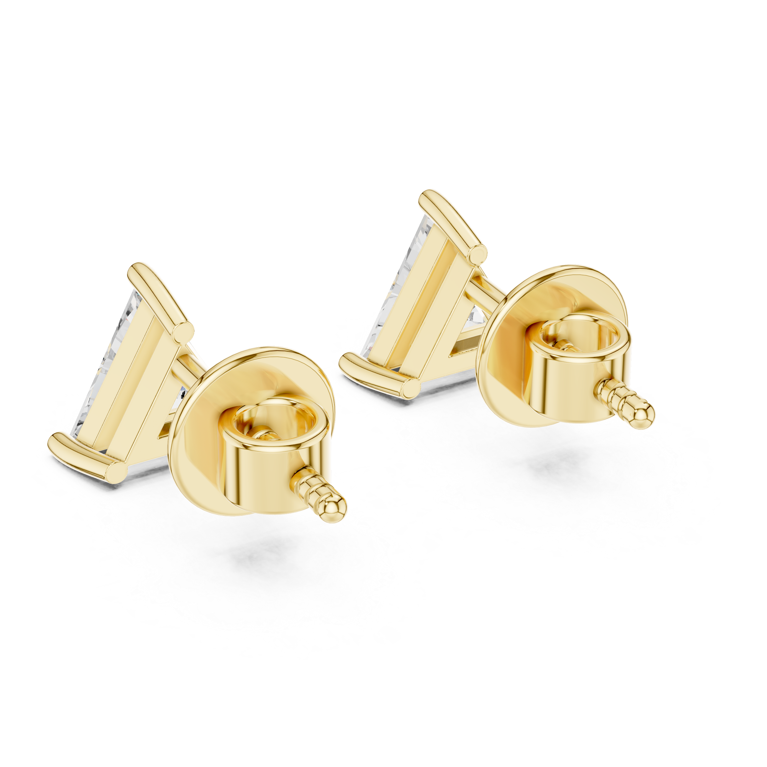 Triangle Cut Solitaire Stud Earrings – Modern & Minimal Geometric Design