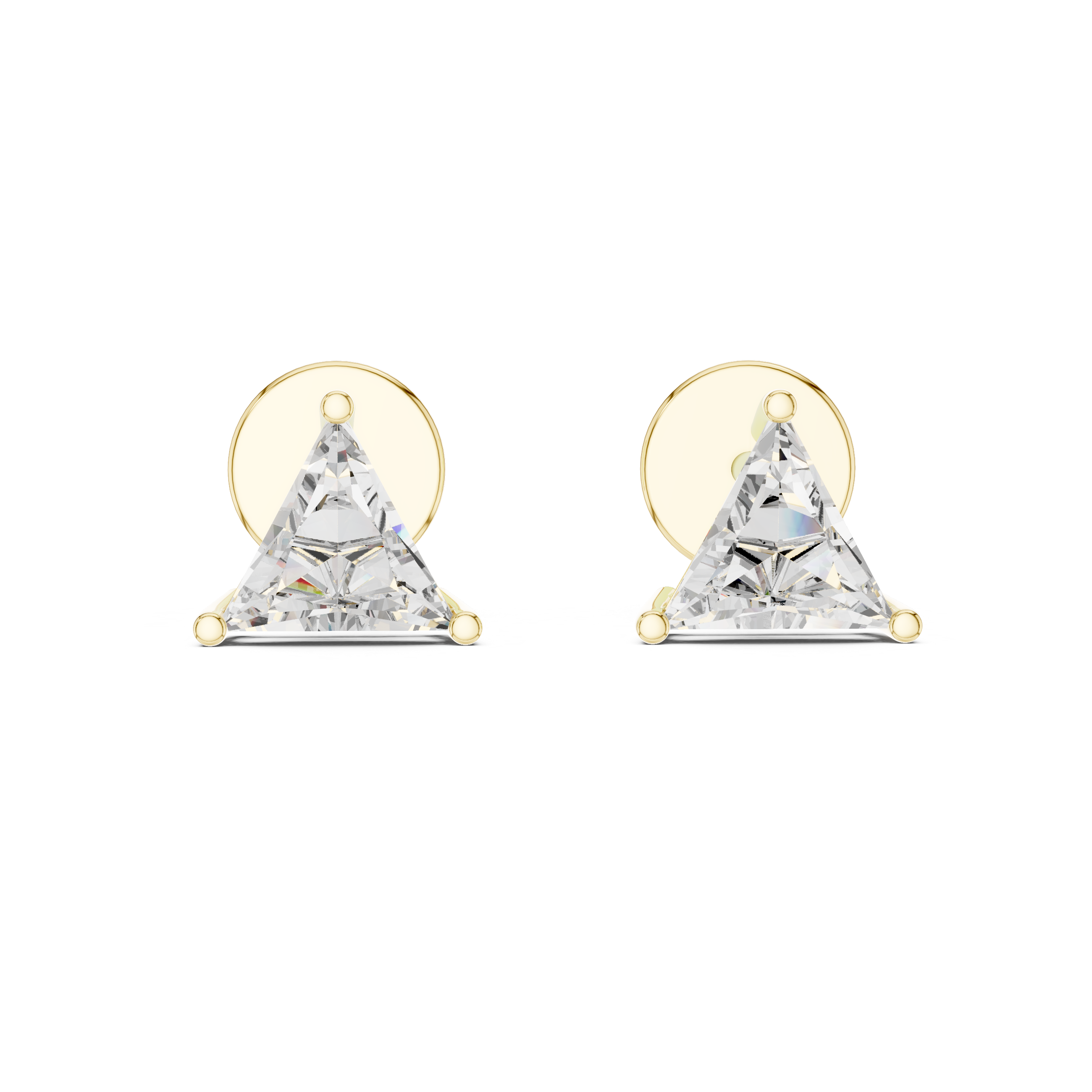 Triangle Cut Solitaire Stud Earrings – Modern & Minimal Geometric Design