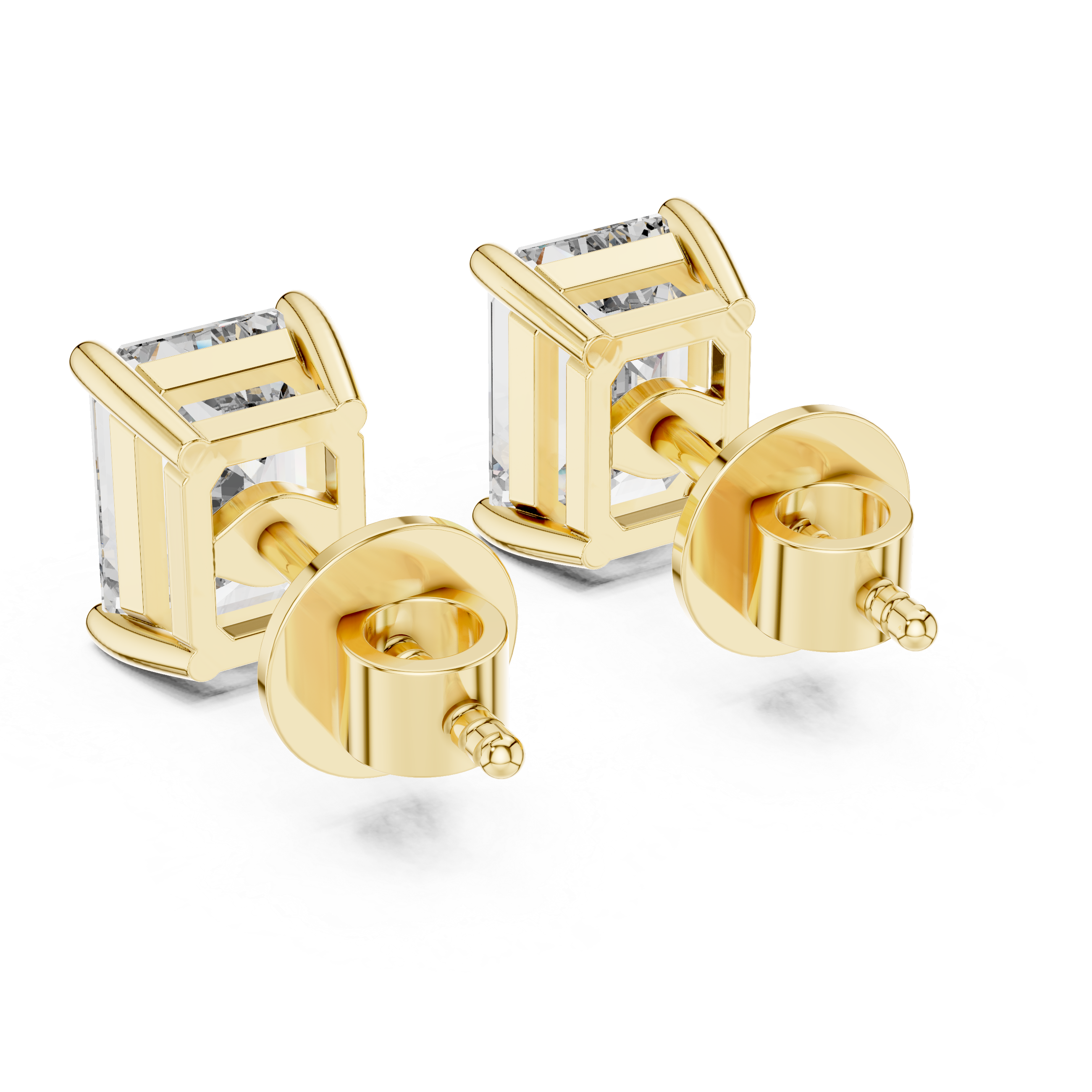 Emerald Cut Solitaire Stud Earrings – Minimal & Timeless Elegance