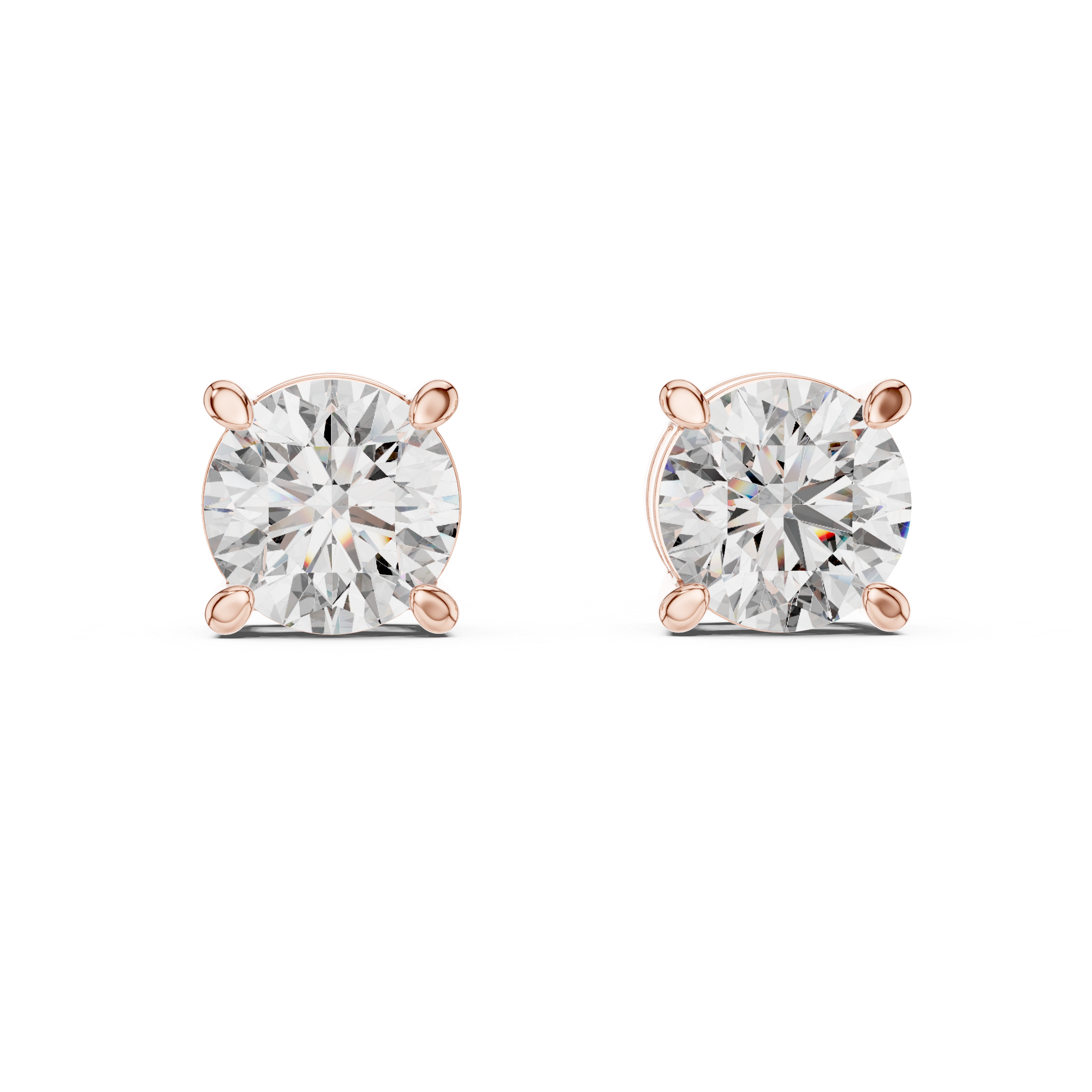 Classic Round Solitaire Stud Earrings