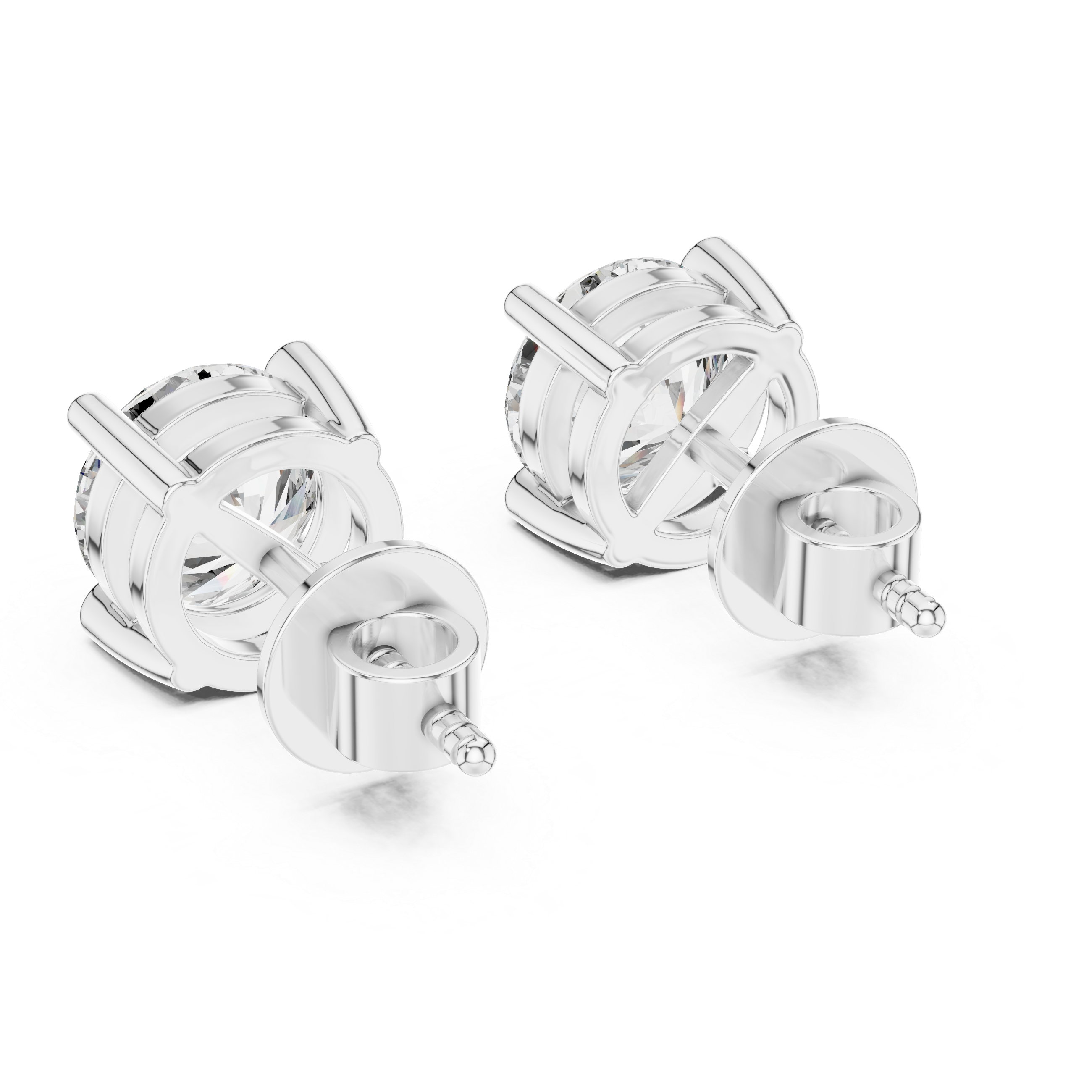 Classic Round Solitaire Stud Earrings