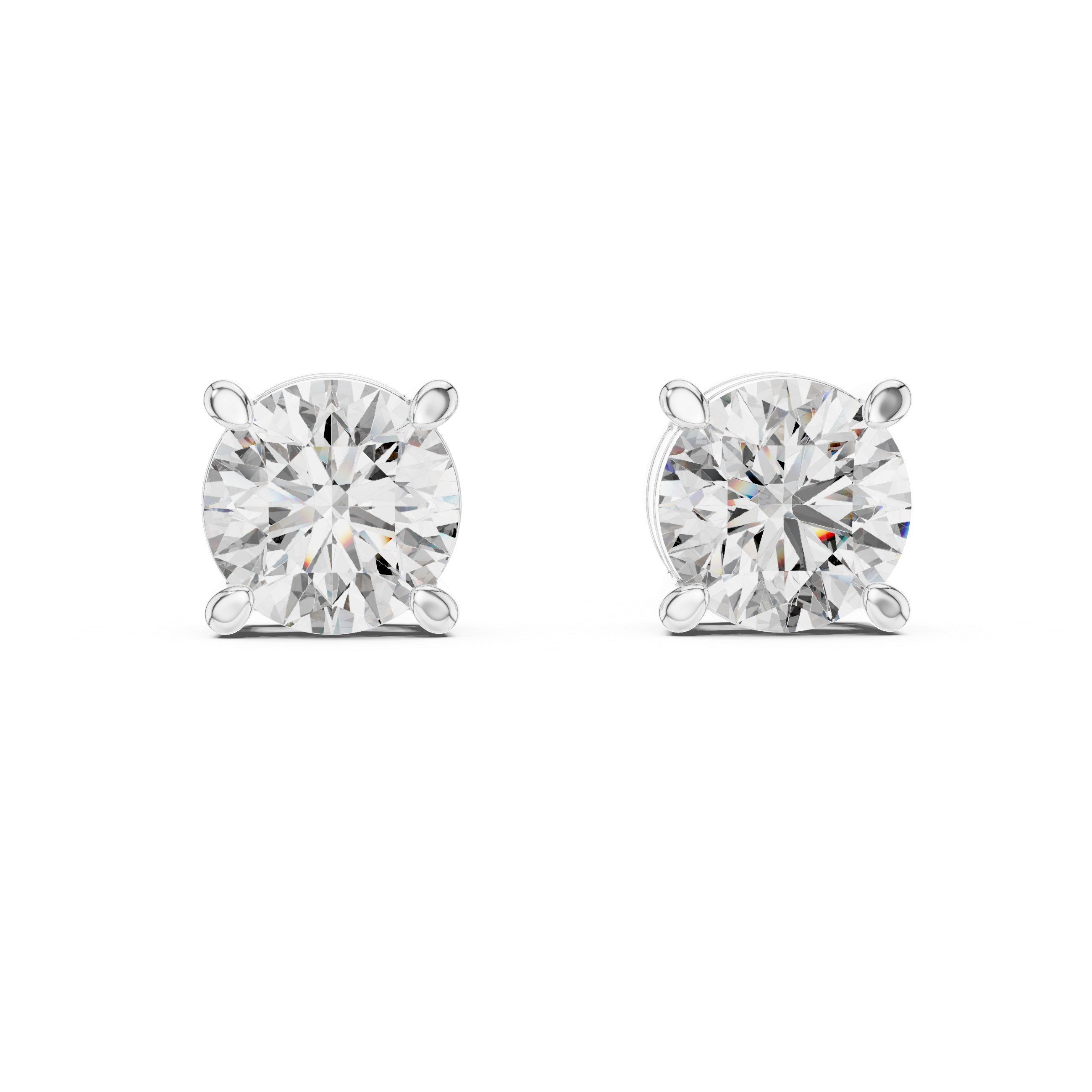 Classic Round Solitaire Stud Earrings
