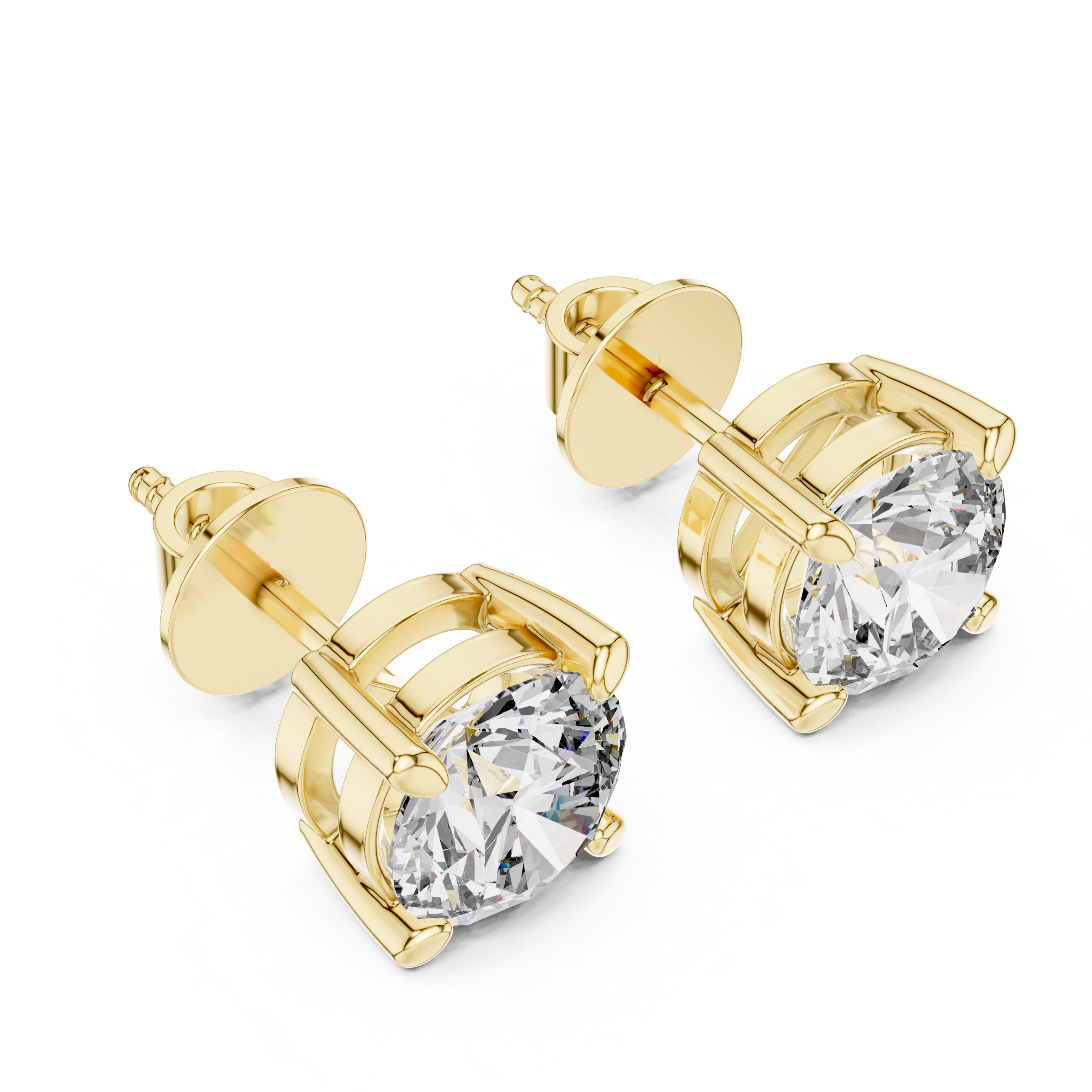 Classic Round Solitaire Stud Earrings
