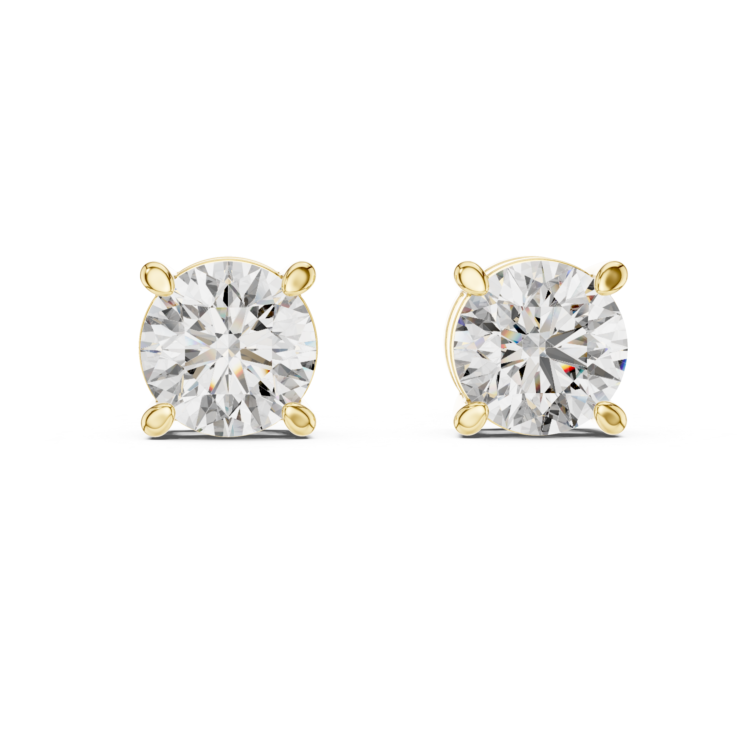 Classic Round Solitaire Stud Earrings
